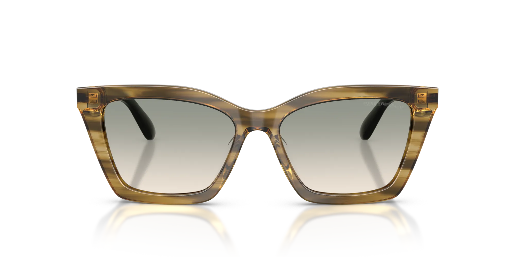 Emporio Armani EA4250U 62672C Occhiali da sole Acetato Verde Farfalla Normale Sfumato - immagine 3