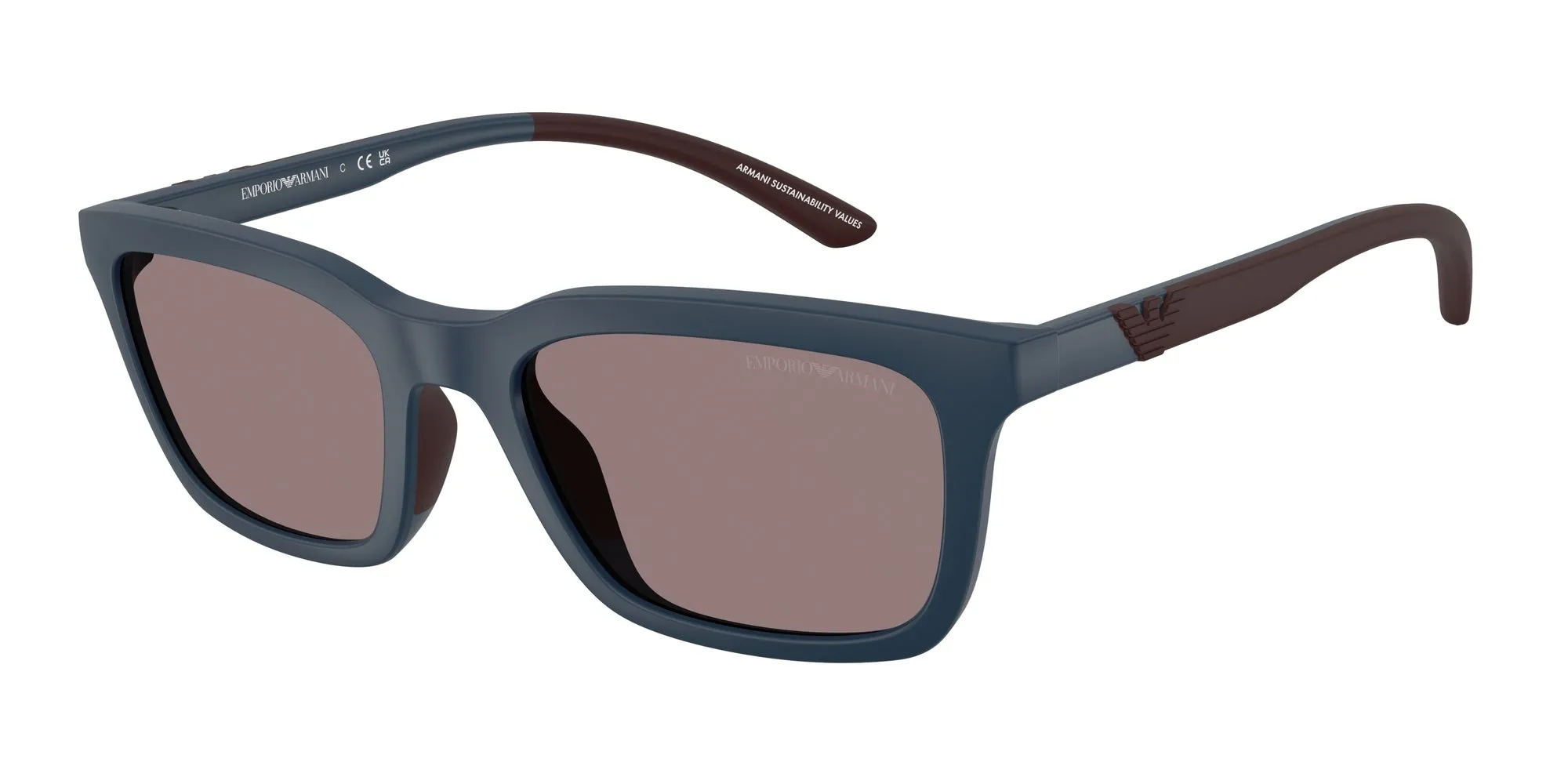 Emporio Armani EA4249U 62607N Occhiali da sole Iniettato Blu Squadrata Normale - immagine 1