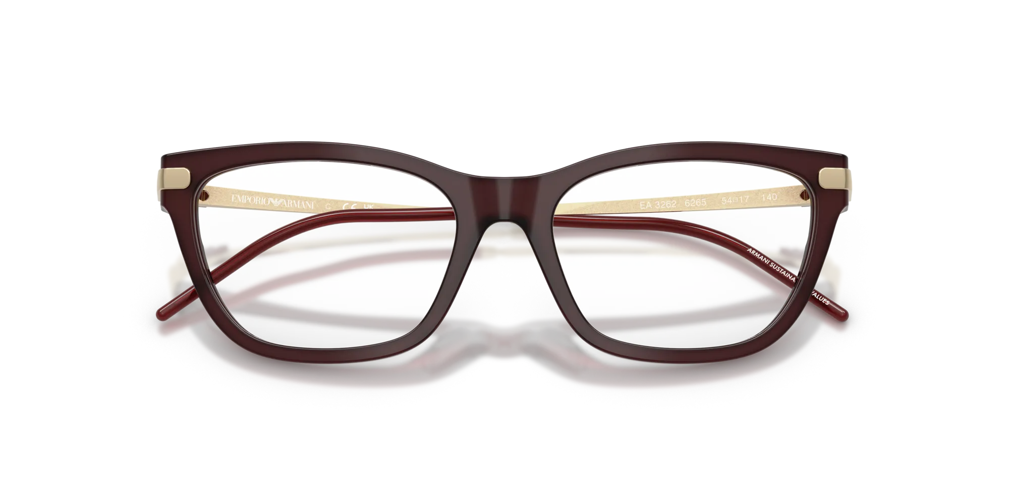 Emporio Armani EA3262 6265 Montature da vista Acetato Bordeaux Cat Eye Normale - immagine 2