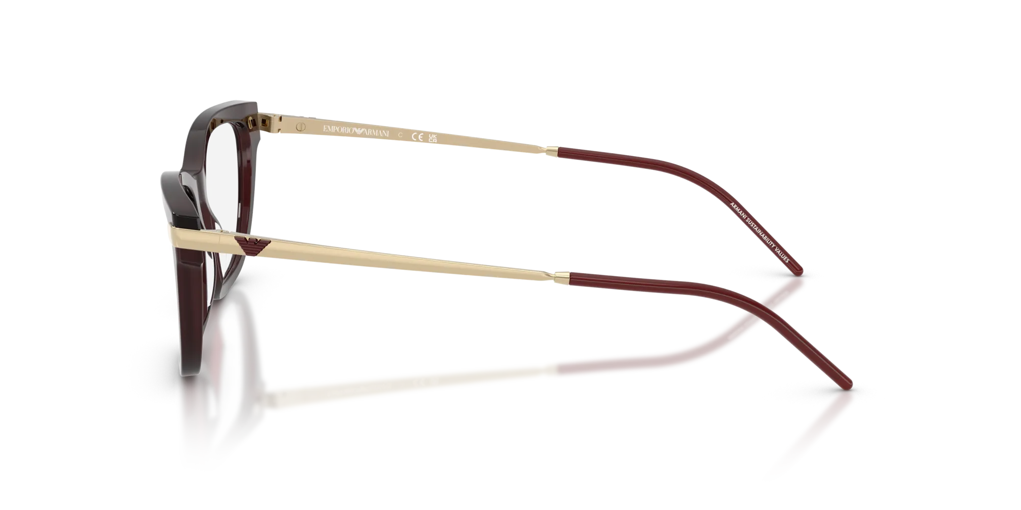 Emporio Armani EA3262 6265 Montature da vista Acetato Bordeaux Cat Eye Normale - immagine 4