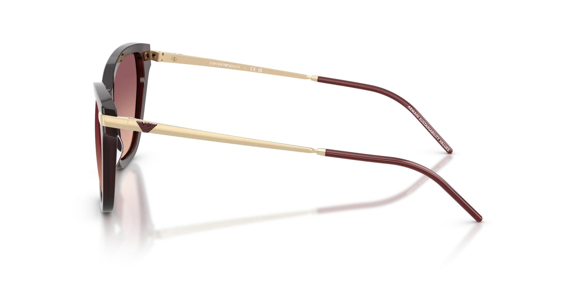 Emporio Armani EA4251 62658D Occhiali da sole Acetato Bordeaux Rosa Cat Eye Normale Sfumato - immagine 4