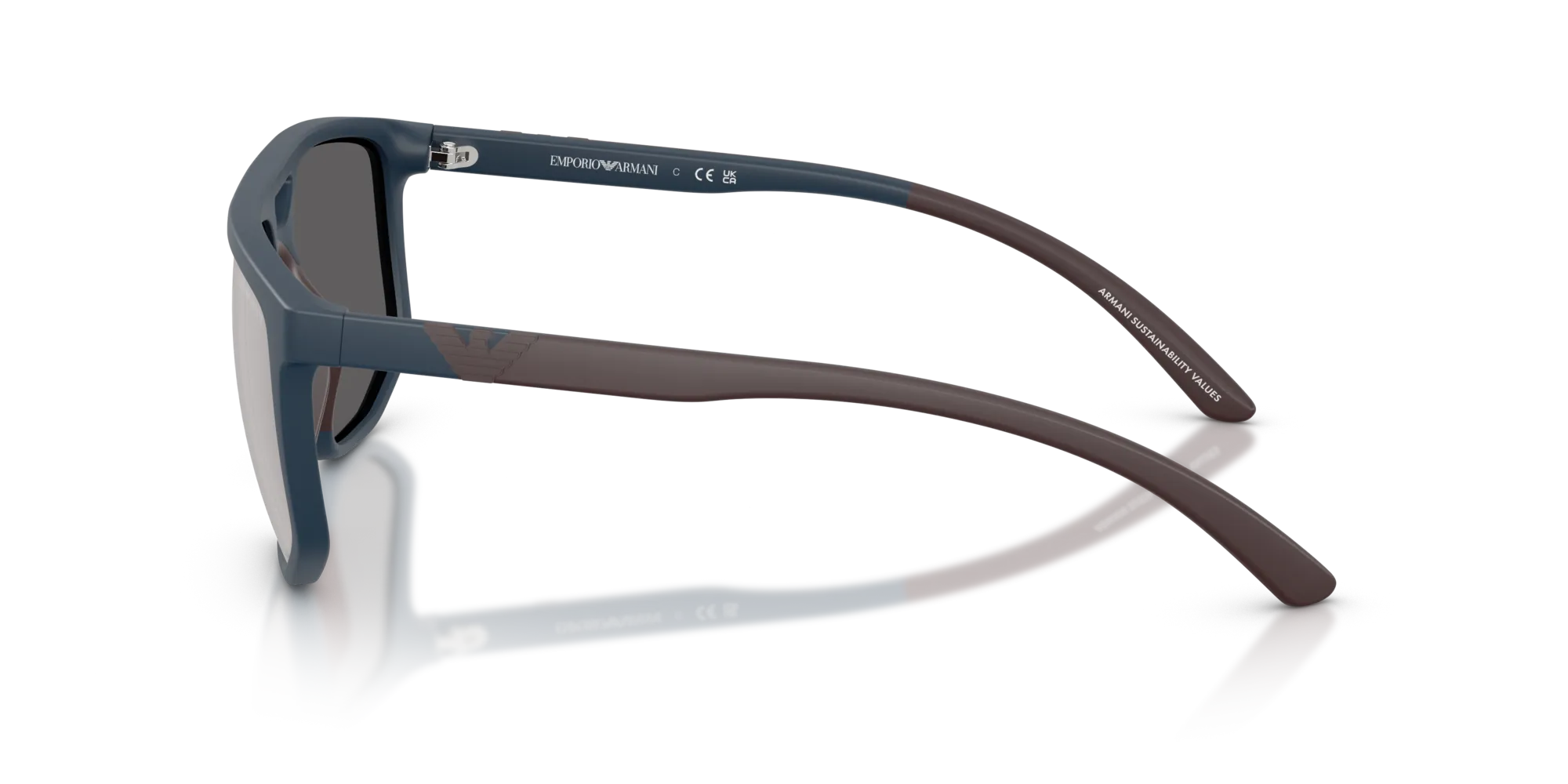 Emporio Armani EA4248U 62606G Occhiali da sole Iniettato Blu Grigio Pilot Specchiate - immagine 4