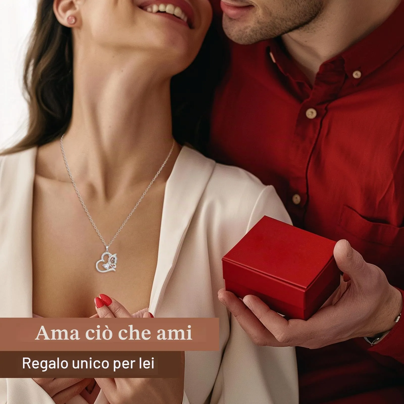 Collana Donna Argento 925 Collana Cuore Farfalla Aprile Birthstone Necklace Idee Regalo Gioielli Donna per Mogile/Sorella/Amiche Regali Anniversario Compleanno Festa della Mamma Valentin’s Day - immagine 2