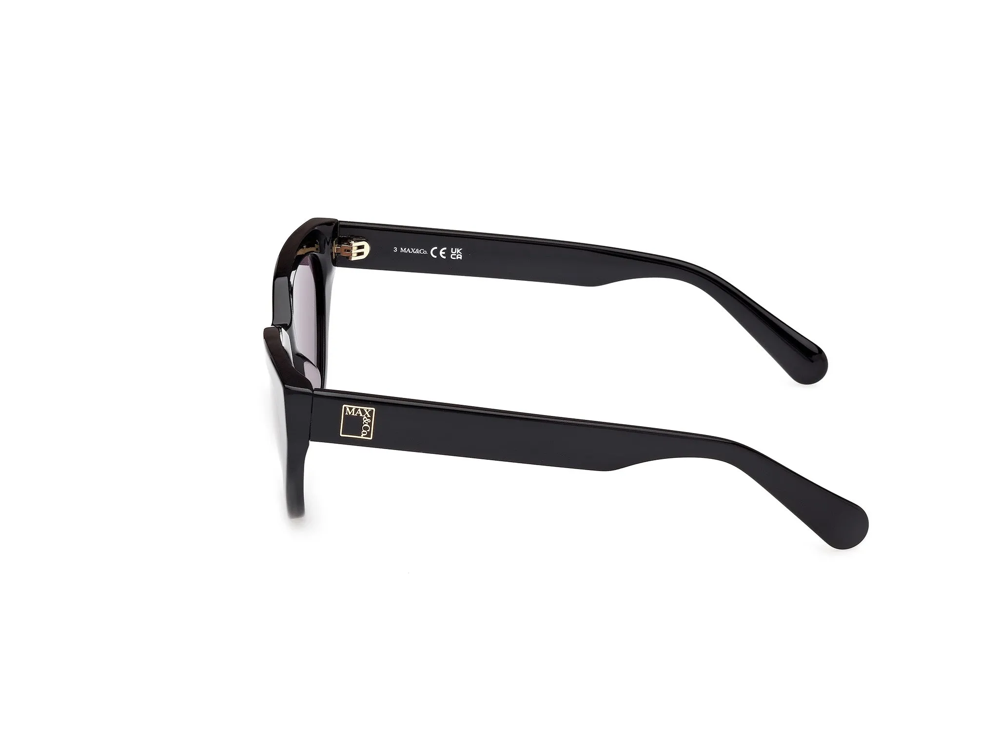 MAX&Co MO0127 01A Occhiali da sole Acetato Nero Fumo Cat Eye Normale - immagine 3