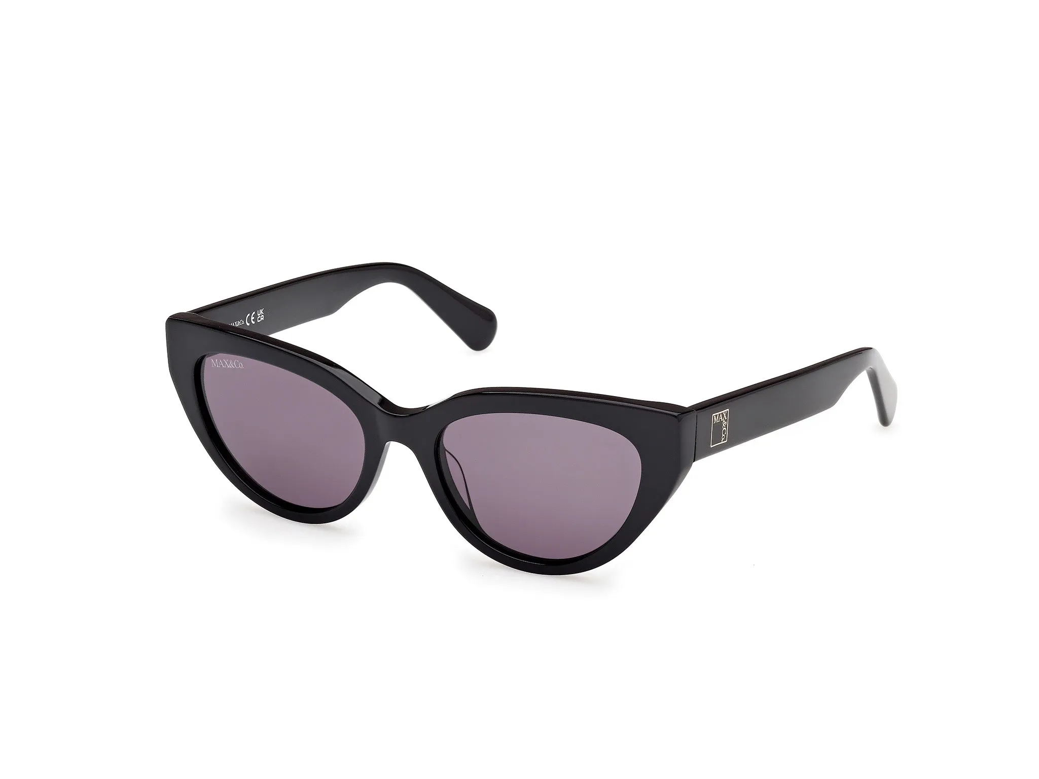 MAX&Co MO0127 01A Occhiali da sole Acetato Nero Fumo Cat Eye Normale - immagine 1
