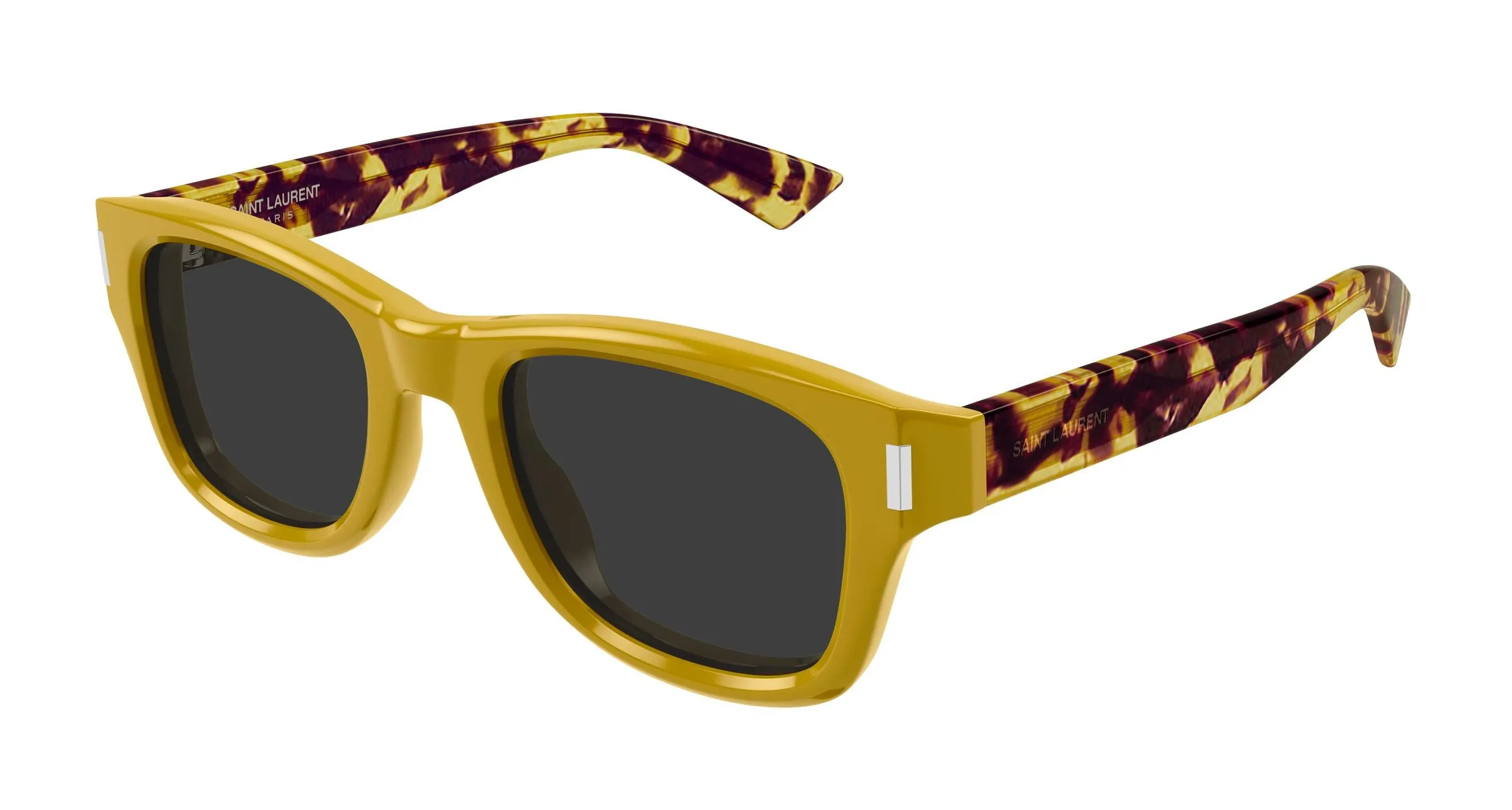 SAINT LAURENT SL 801 004 Occhiali da sole Acetato Giallo Grigio Rotonda - immagine 1