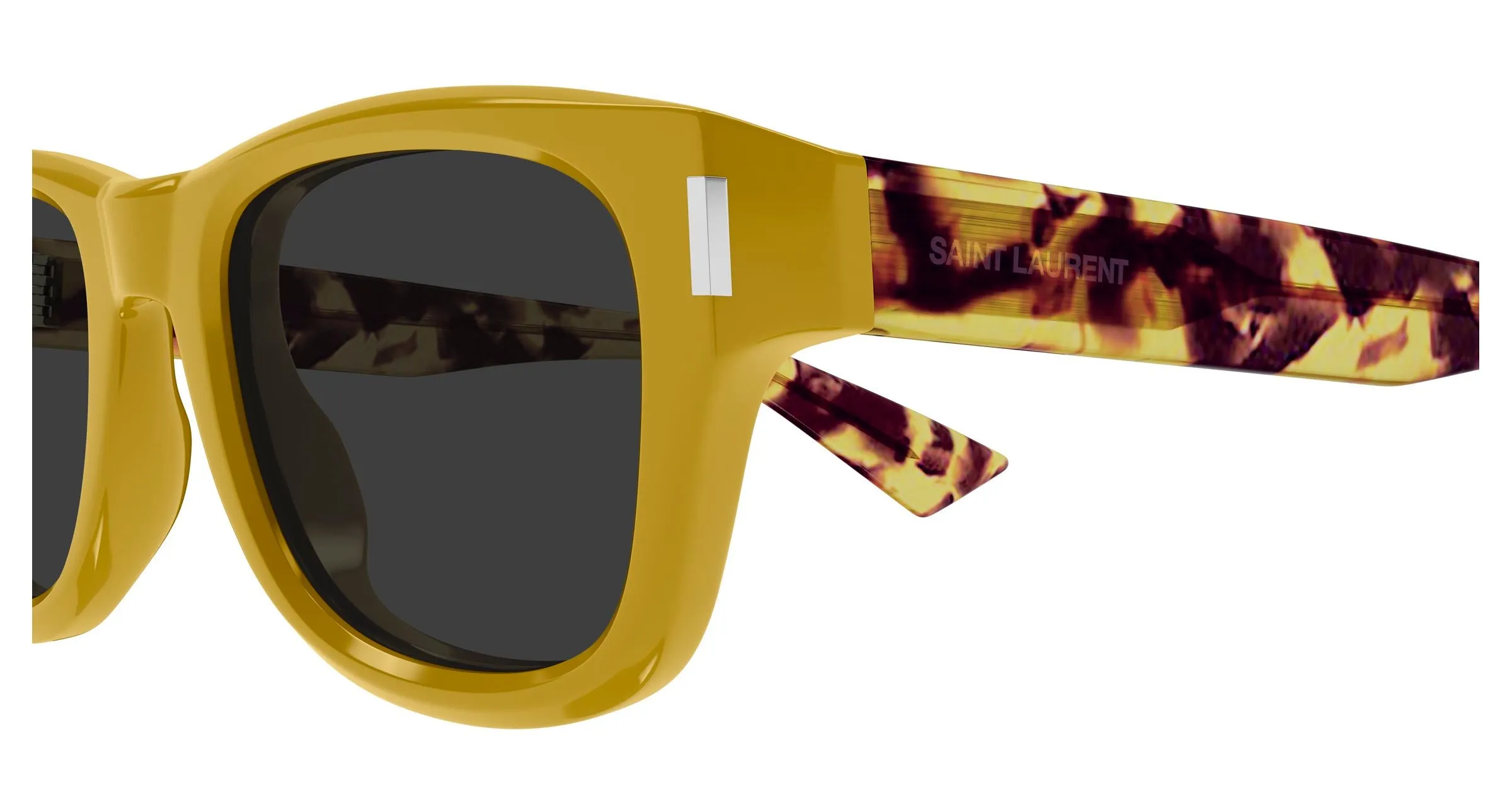SAINT LAURENT SL 801 004 Occhiali da sole Acetato Giallo Grigio Rotonda - immagine 3