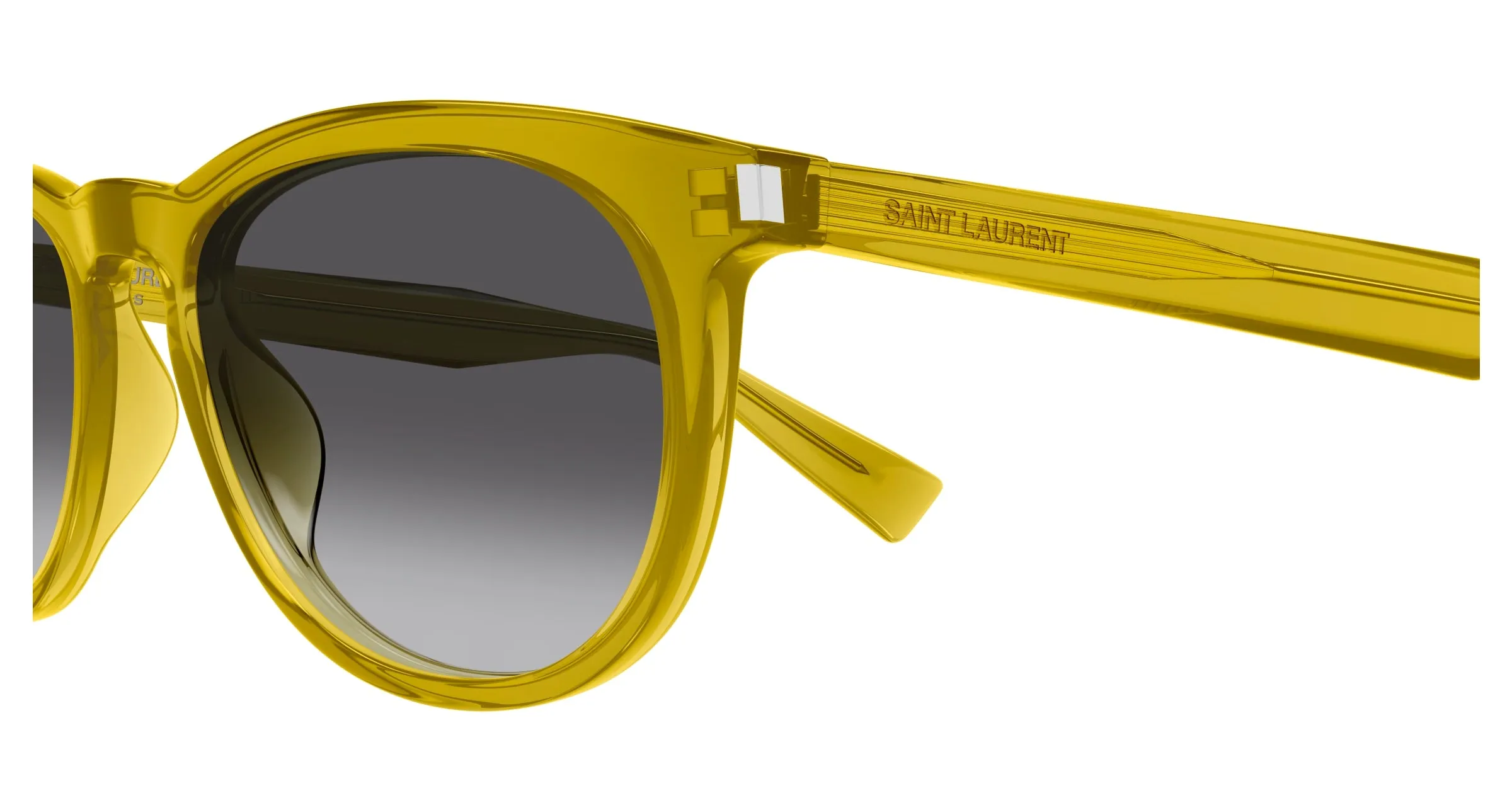 SAINT LAURENT SL 797 005 Occhiali da sole Acetato Giallo Fumo Rotonda - immagine 3