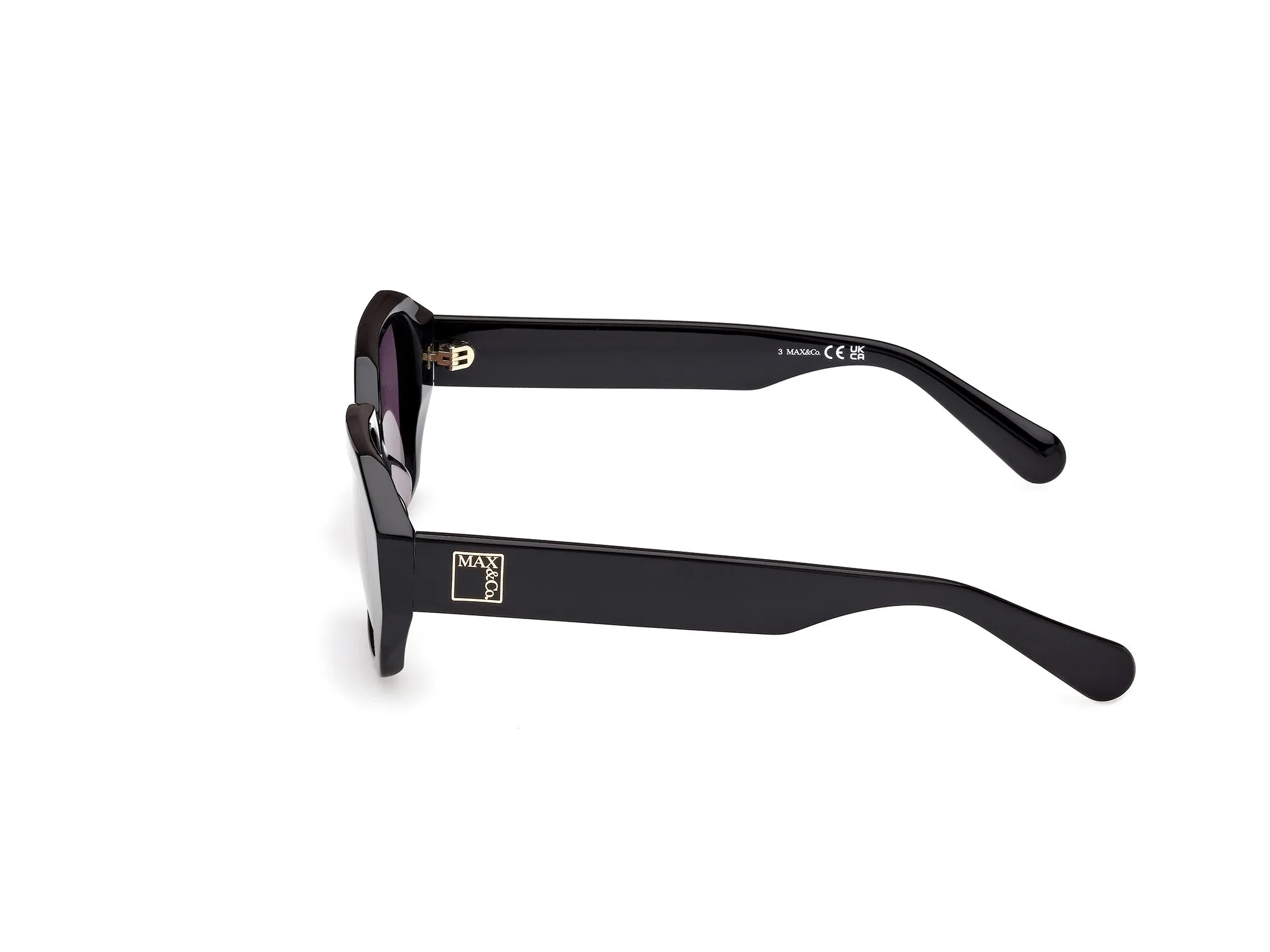 MAX&Co MO0126 01A Occhiali da sole Acetato Nero Fumo Geometrica Normale - immagine 3