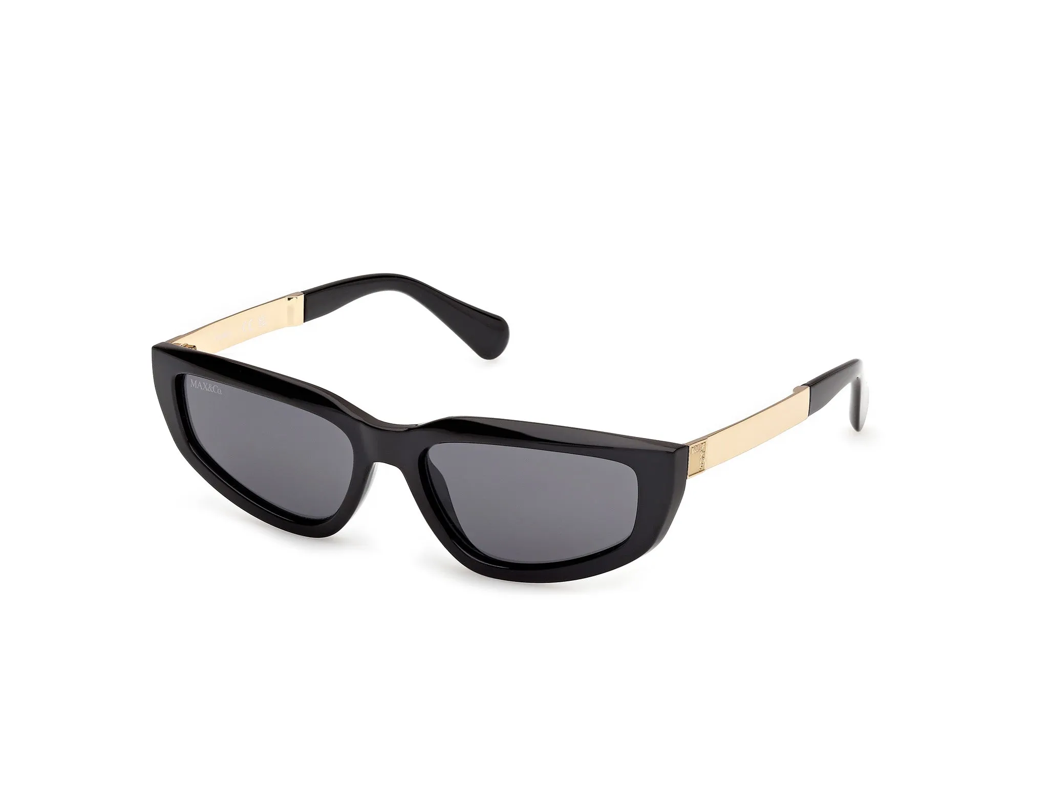 MAX&Co MO0125 01A Occhiali da sole Iniettato Nero Fumo Cat Eye Normale - immagine 1