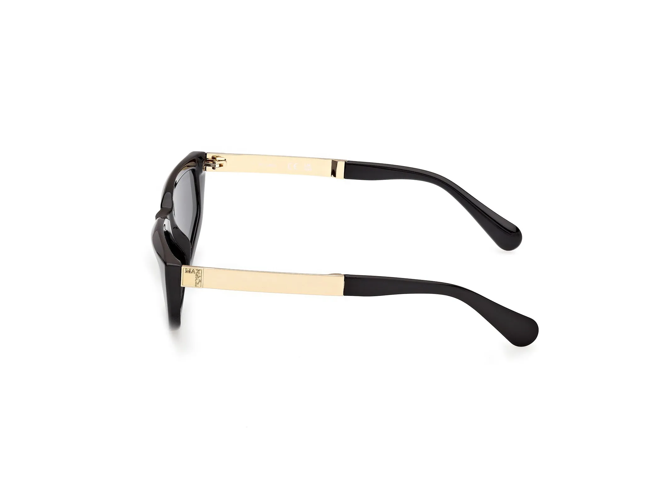 MAX&Co MO0125 01A Occhiali da sole Iniettato Nero Fumo Cat Eye Normale - immagine 3