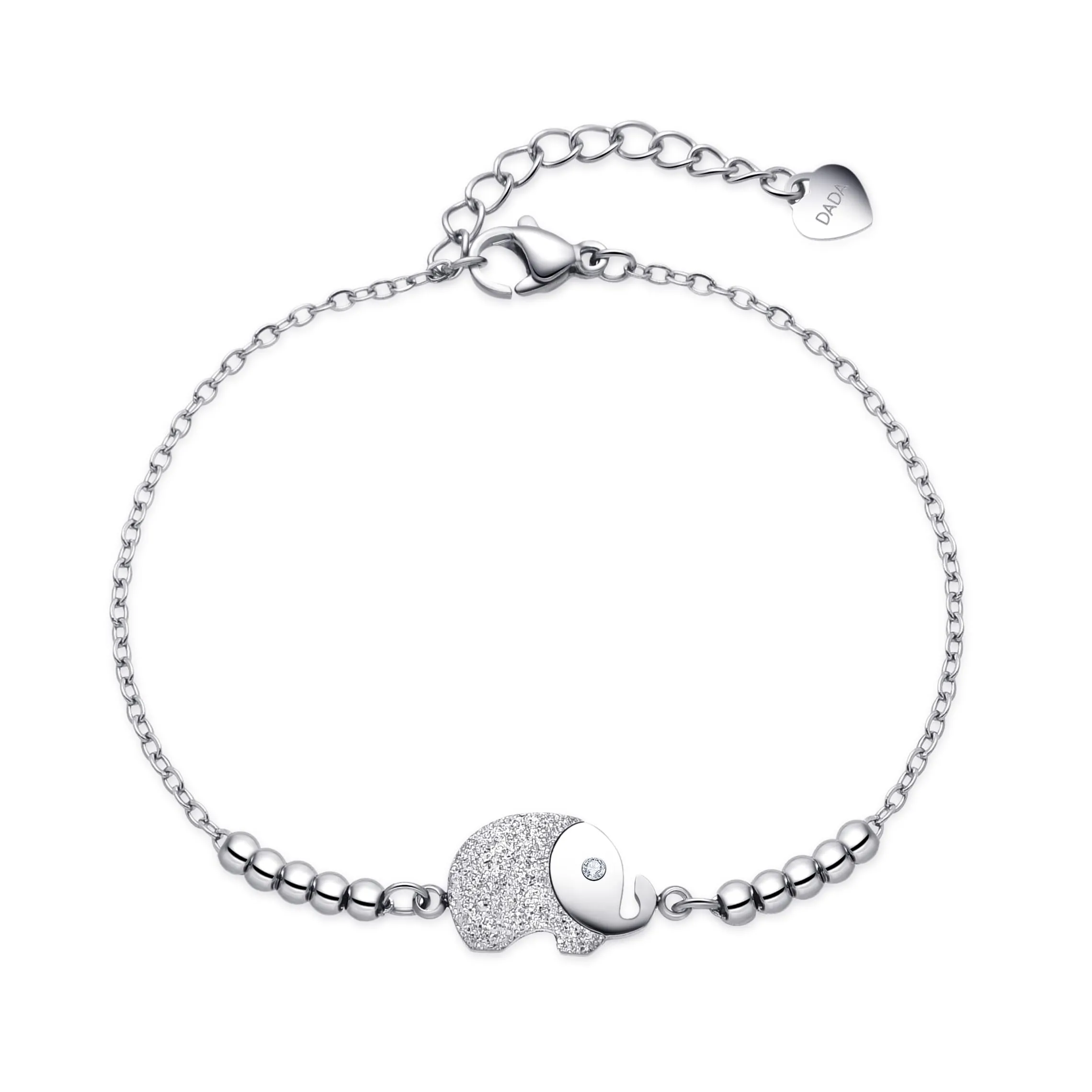 Dada Gioielli - Bracciale Donna Quadrifoglio Coccinella Elefantino Portafortuna Acciaio (Elefante) - immagine 1