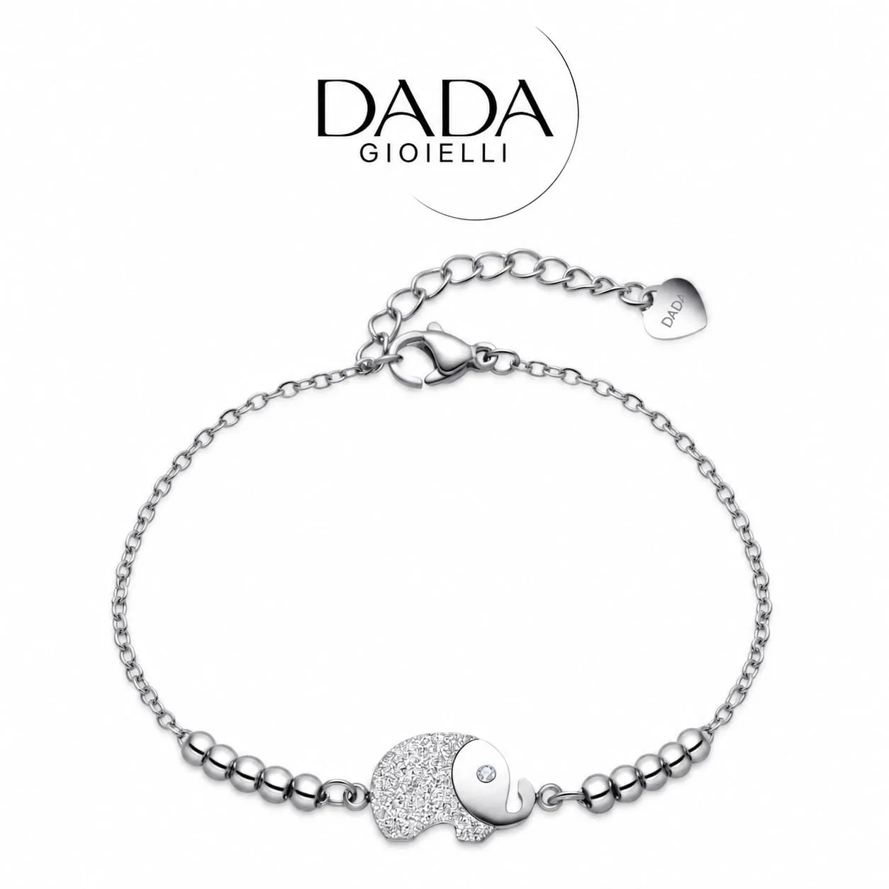Dada Gioielli - Bracciale Donna Quadrifoglio Coccinella Elefantino Portafortuna Acciaio (Elefante) - immagine 6