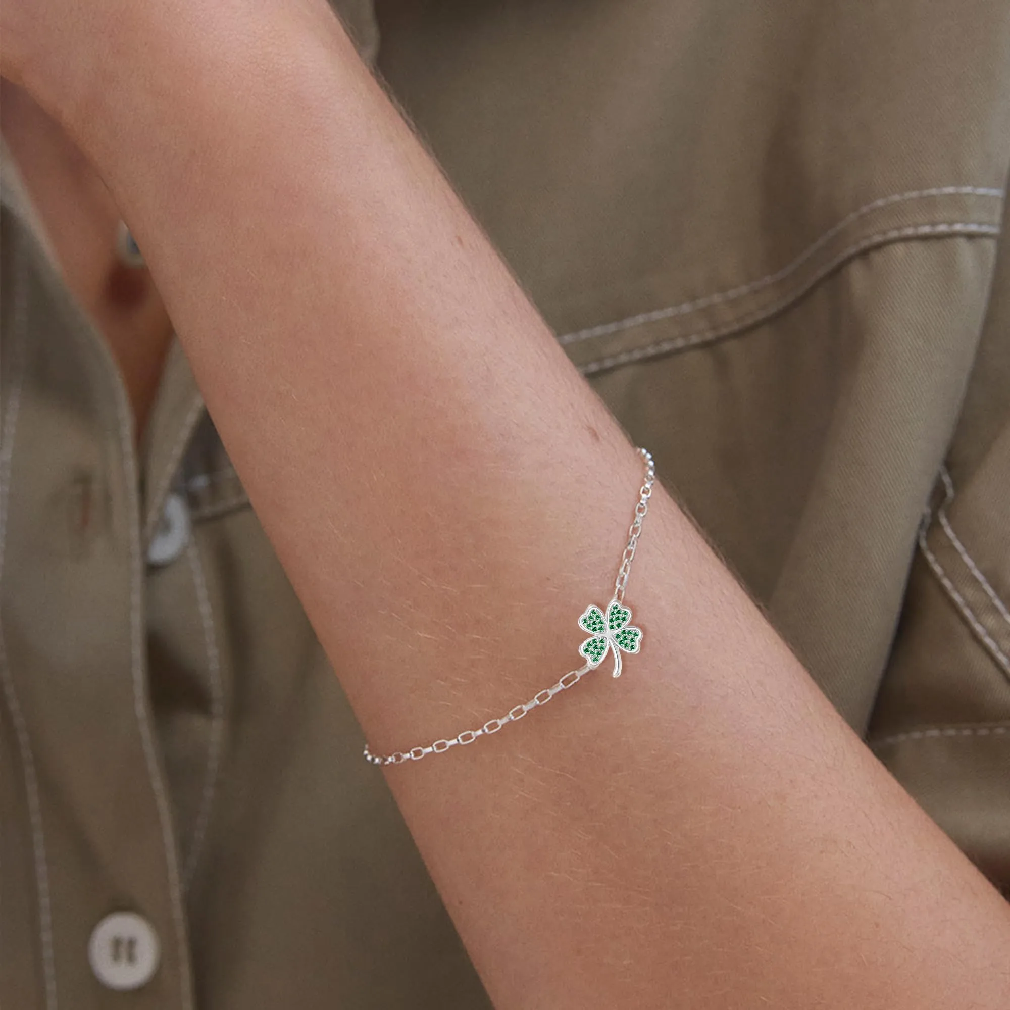 GEMAURA Braccialetto portafortuna da donna, con quadrifoglio, regolabile, regalo per donne e fidanzate, braccialetto dell’amicizia - immagine 2