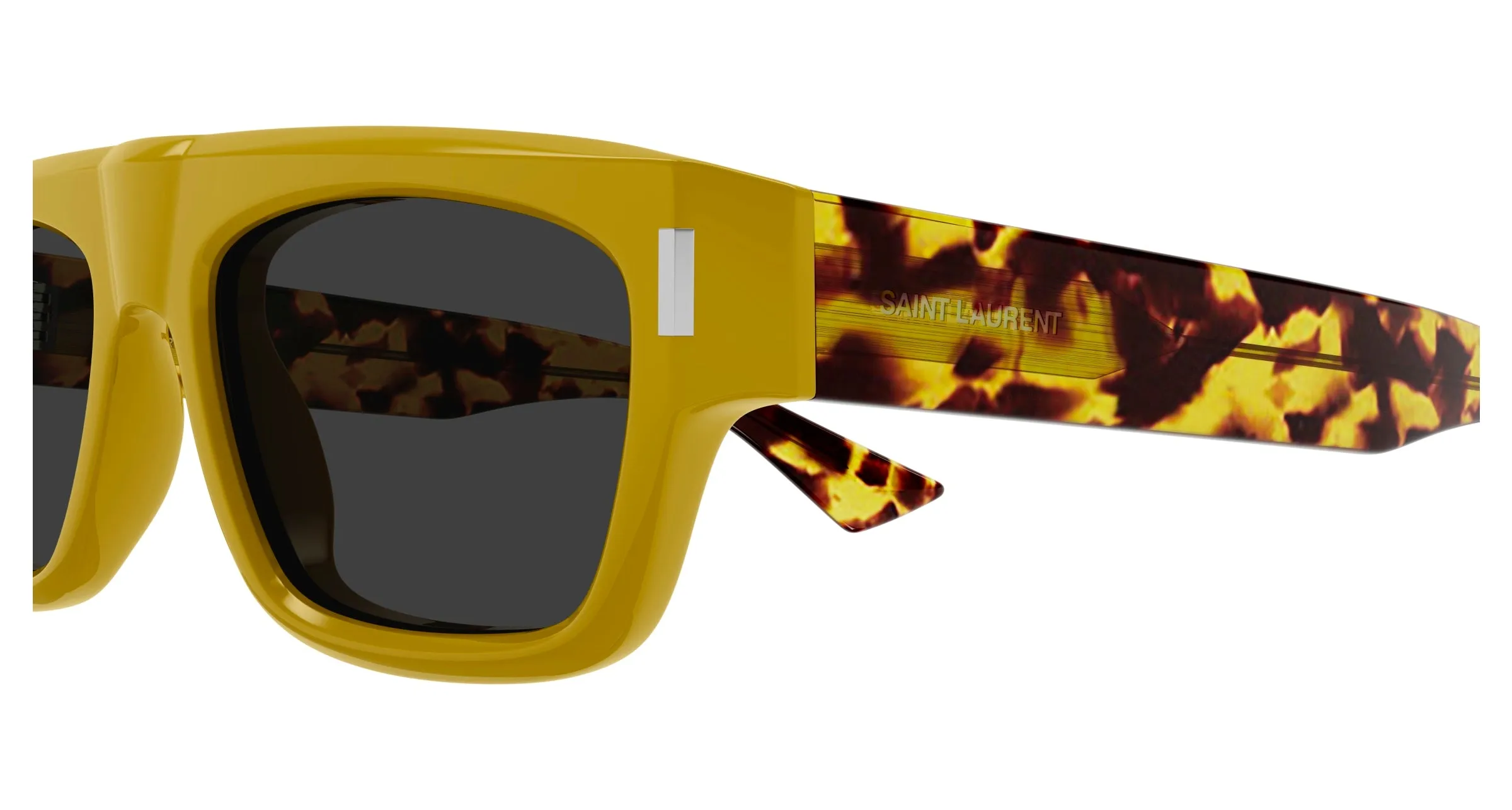 SAINT LAURENT SL 762 004 Occhiali da sole Acetato Giallo Grigio Squadrata - immagine 3