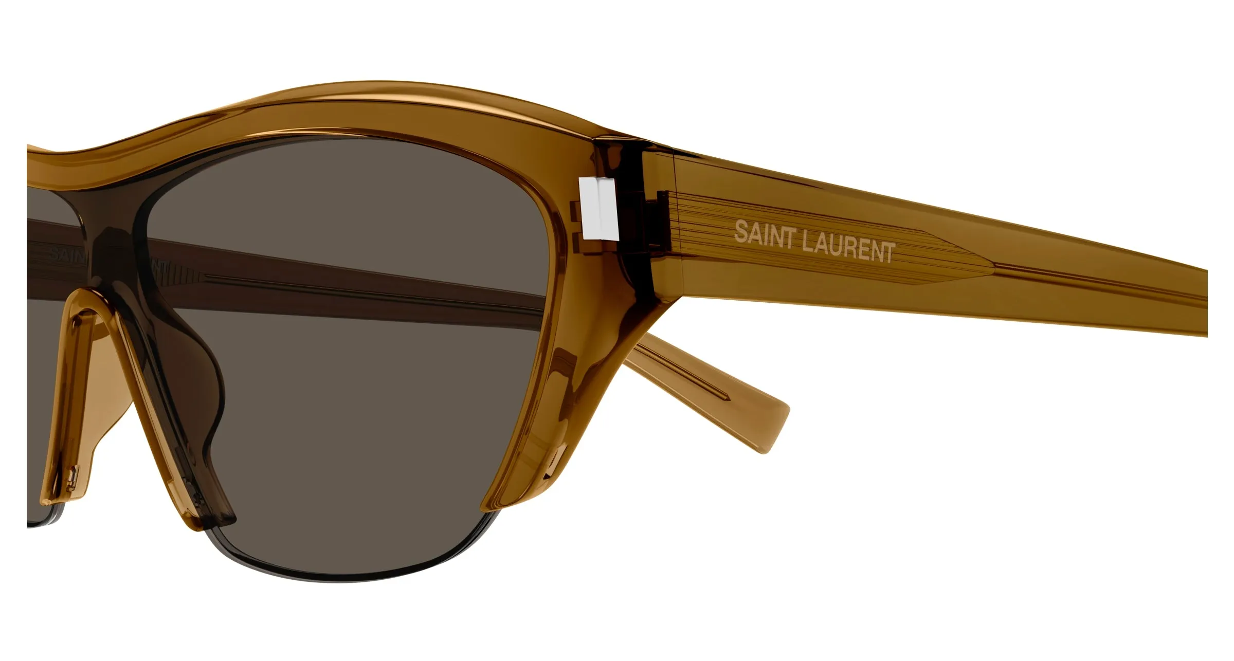 SAINT LAURENT SL 704 004 Occhiali da sole Acetato Marrone Marrone Maschera - immagine 3