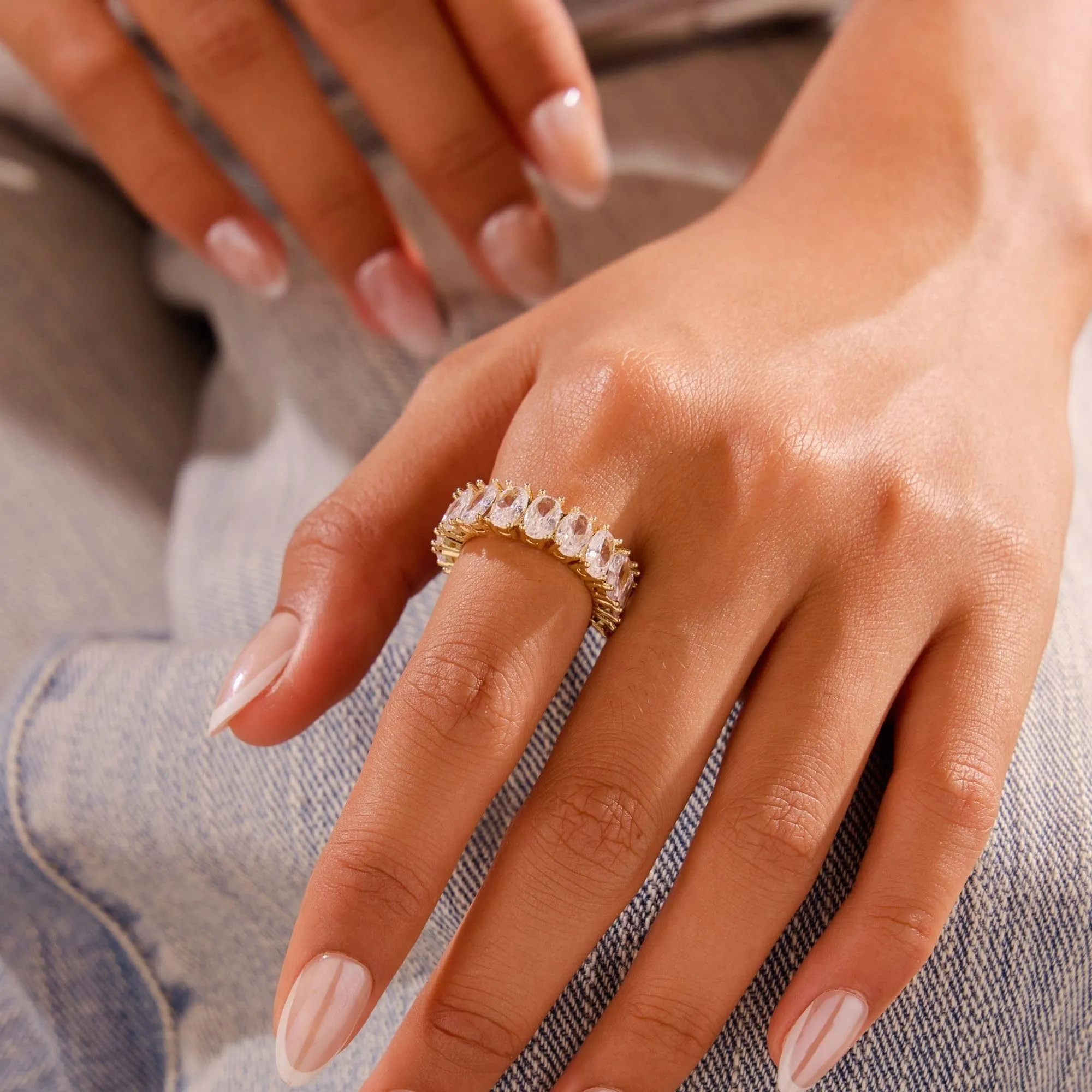 Joo&Rind Anello Regolabile Donna Oro 14K con Zirconi - Anelli Aperto Elegante - Gioielli Donna Regalo Compleanno Amica - immagine 3