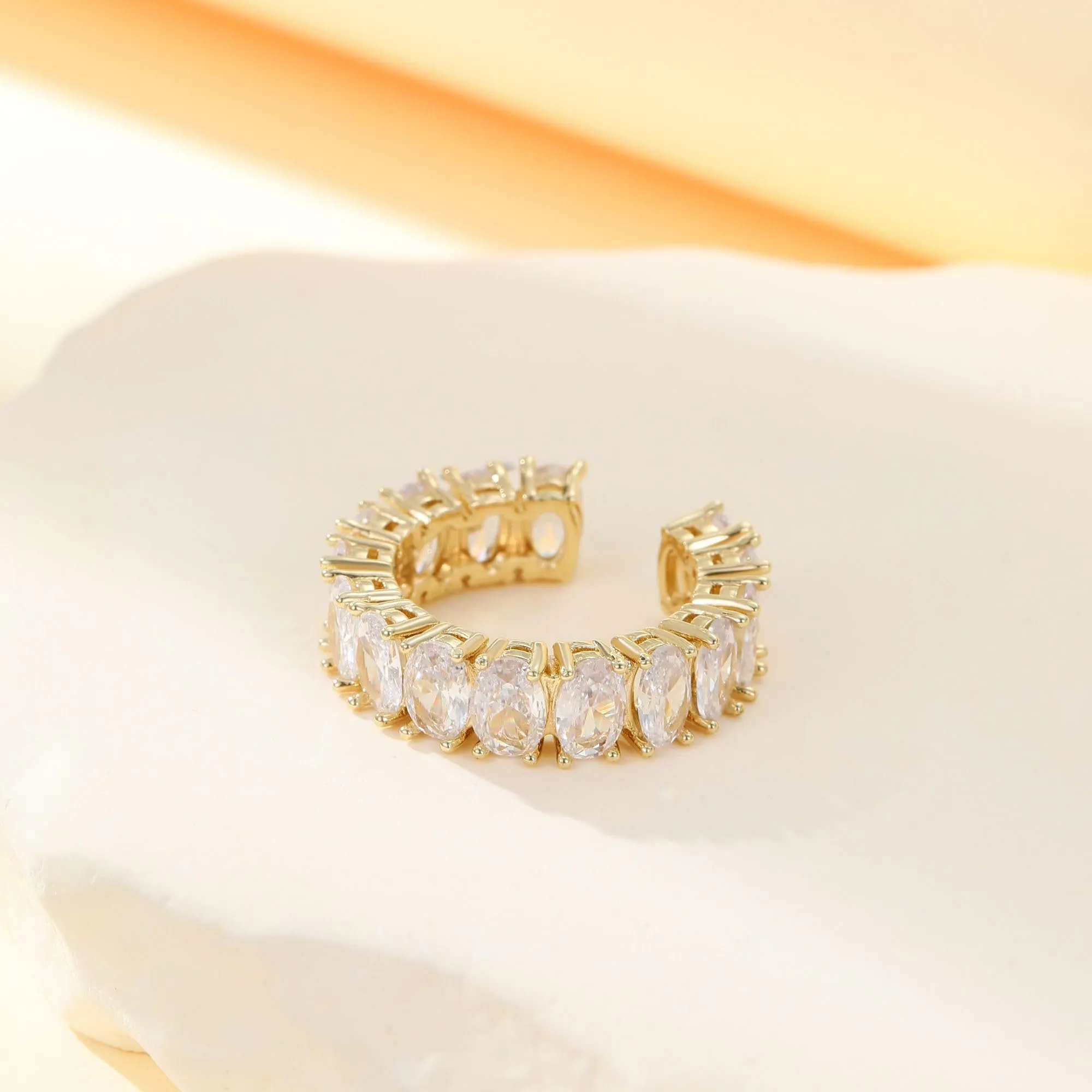 Joo&Rind Anello Regolabile Donna Oro 14K con Zirconi - Anelli Aperto Elegante - Gioielli Donna Regalo Compleanno Amica - immagine 4