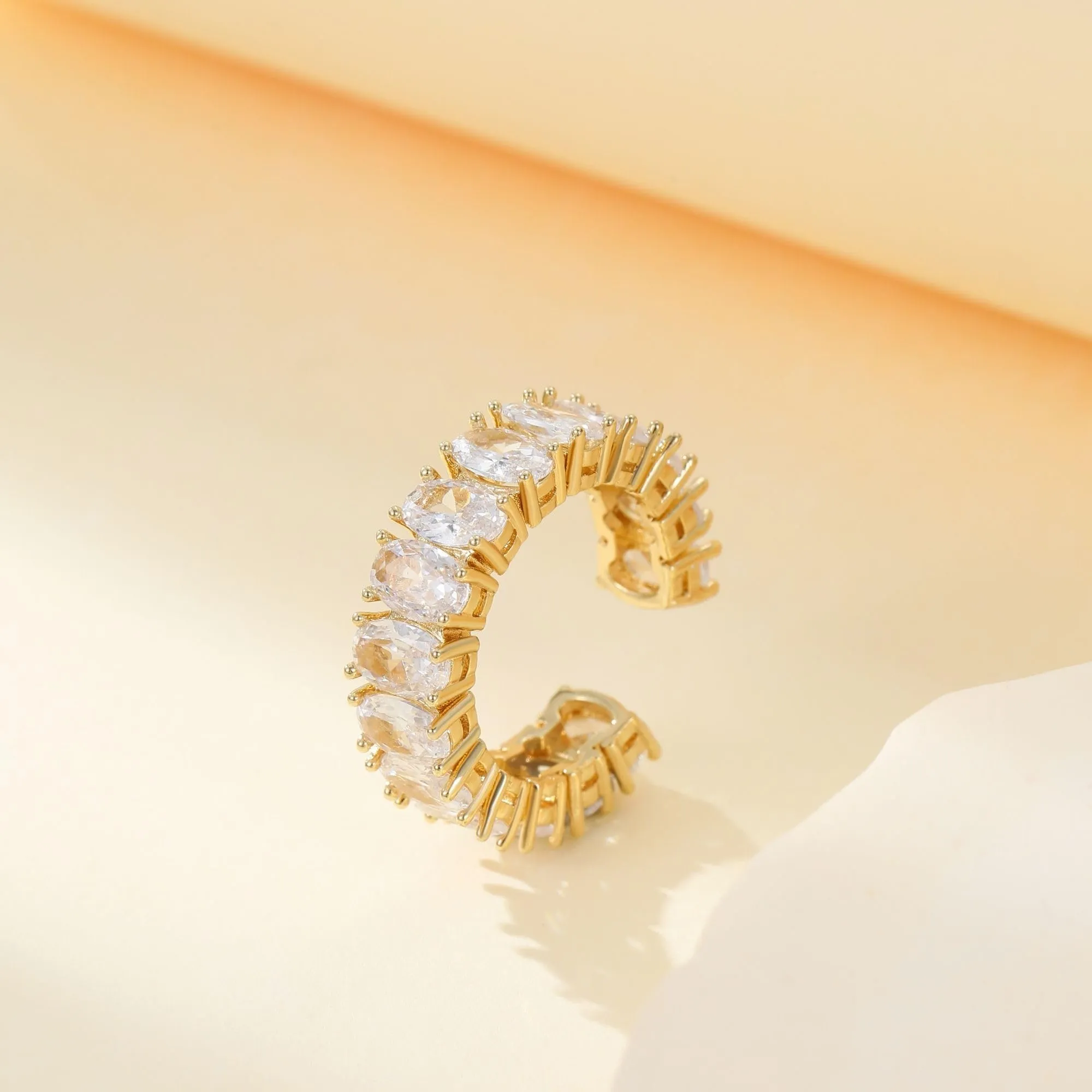 Joo&Rind Anello Regolabile Donna Oro 14K con Zirconi - Anelli Aperto Elegante - Gioielli Donna Regalo Compleanno Amica - immagine 5