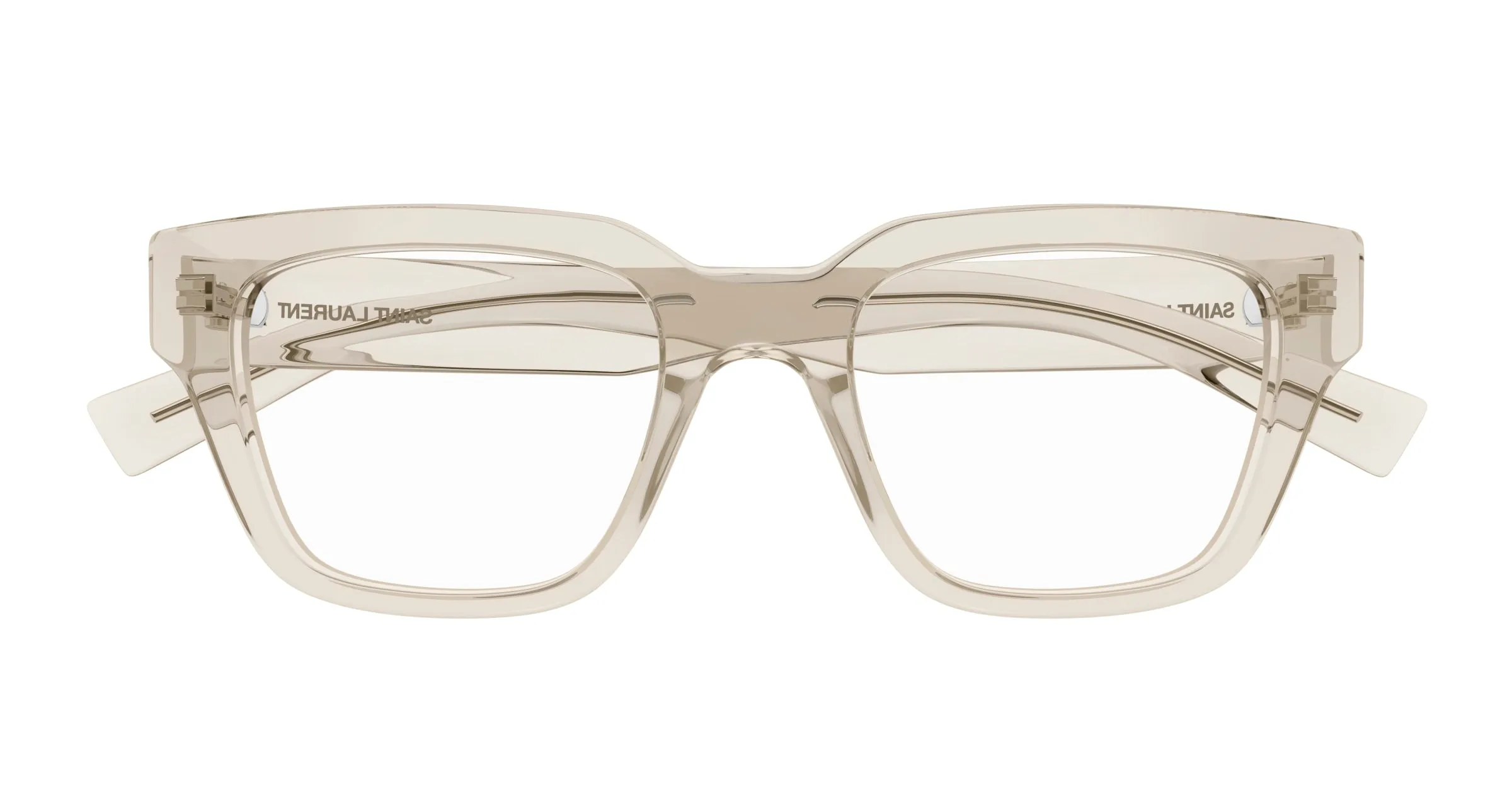 SAINT LAURENT SL 804 004 Montature da vista Acetato Beige Trasparente Squadrata - immagine 2