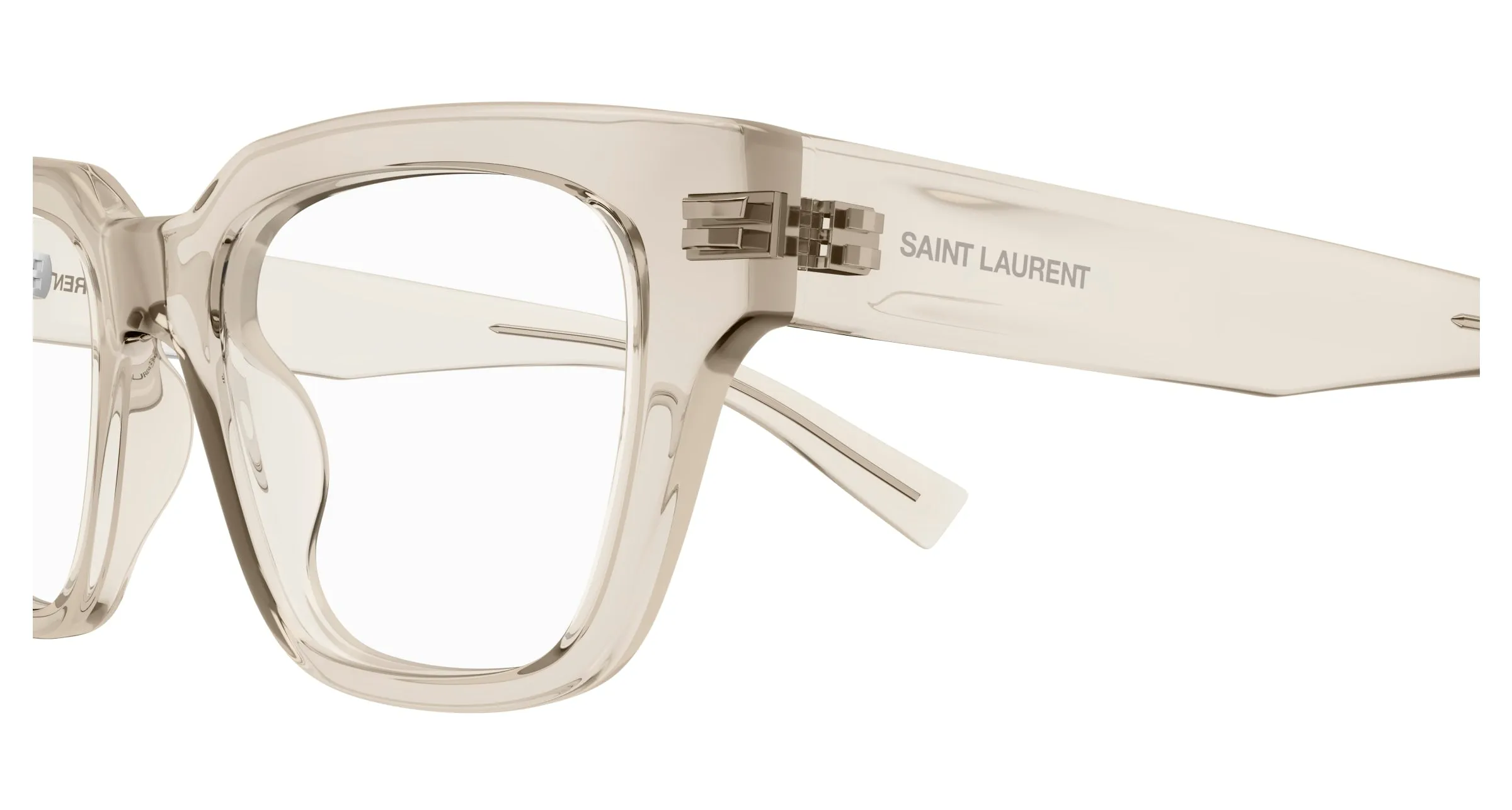 SAINT LAURENT SL 804 004 Montature da vista Acetato Beige Trasparente Squadrata - immagine 3