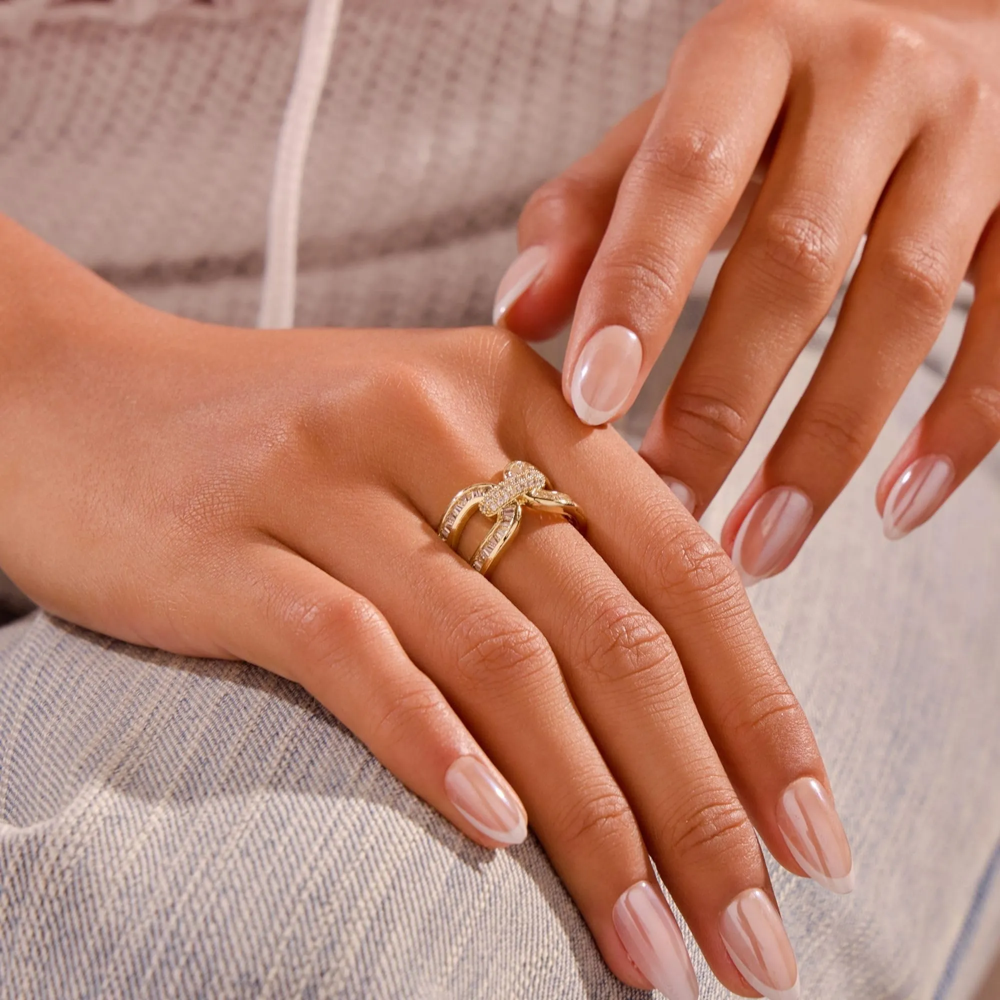 Joo&Rind Anello Regolabile Donna Oro 14K con Zirconi - Anelli Aperto Elegante - Gioielli Donna Regalo Compleanno Amica - immagine 3