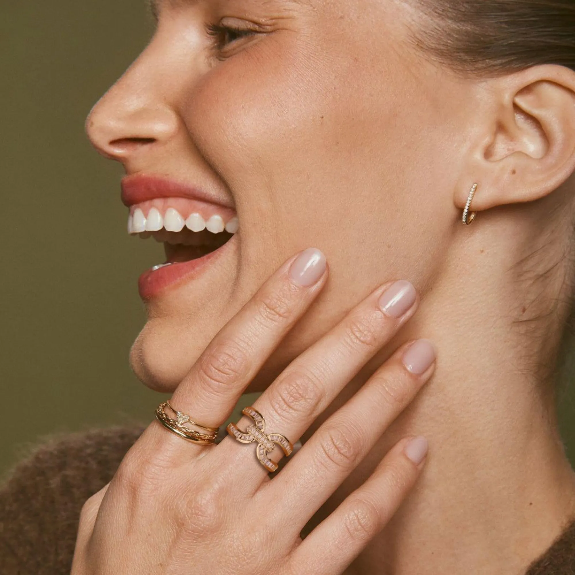 Joo&Rind Anello Regolabile Donna Oro 14K con Zirconi - Anelli Aperto Elegante - Gioielli Donna Regalo Compleanno Amica - immagine 4