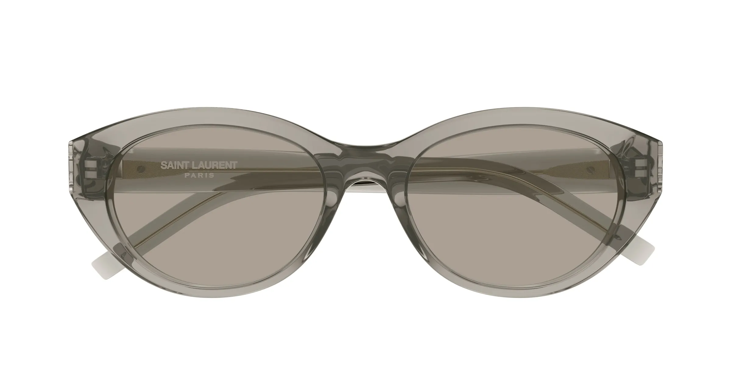 SAINT LAURENT SL M148 004 Occhiali da sole Acetato Marrone Grigio Rotonda - immagine 2
