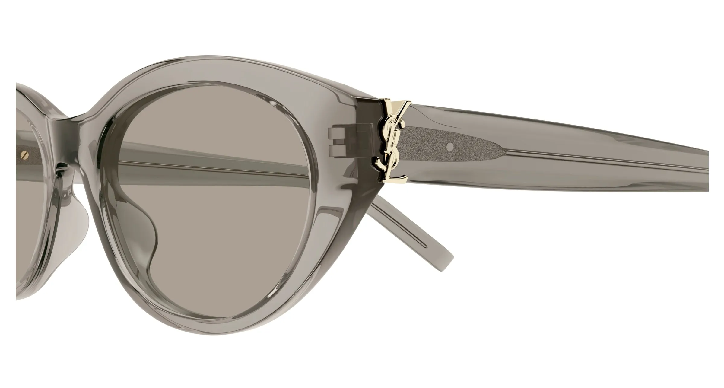 SAINT LAURENT SL M148 004 Occhiali da sole Acetato Marrone Grigio Rotonda - immagine 3