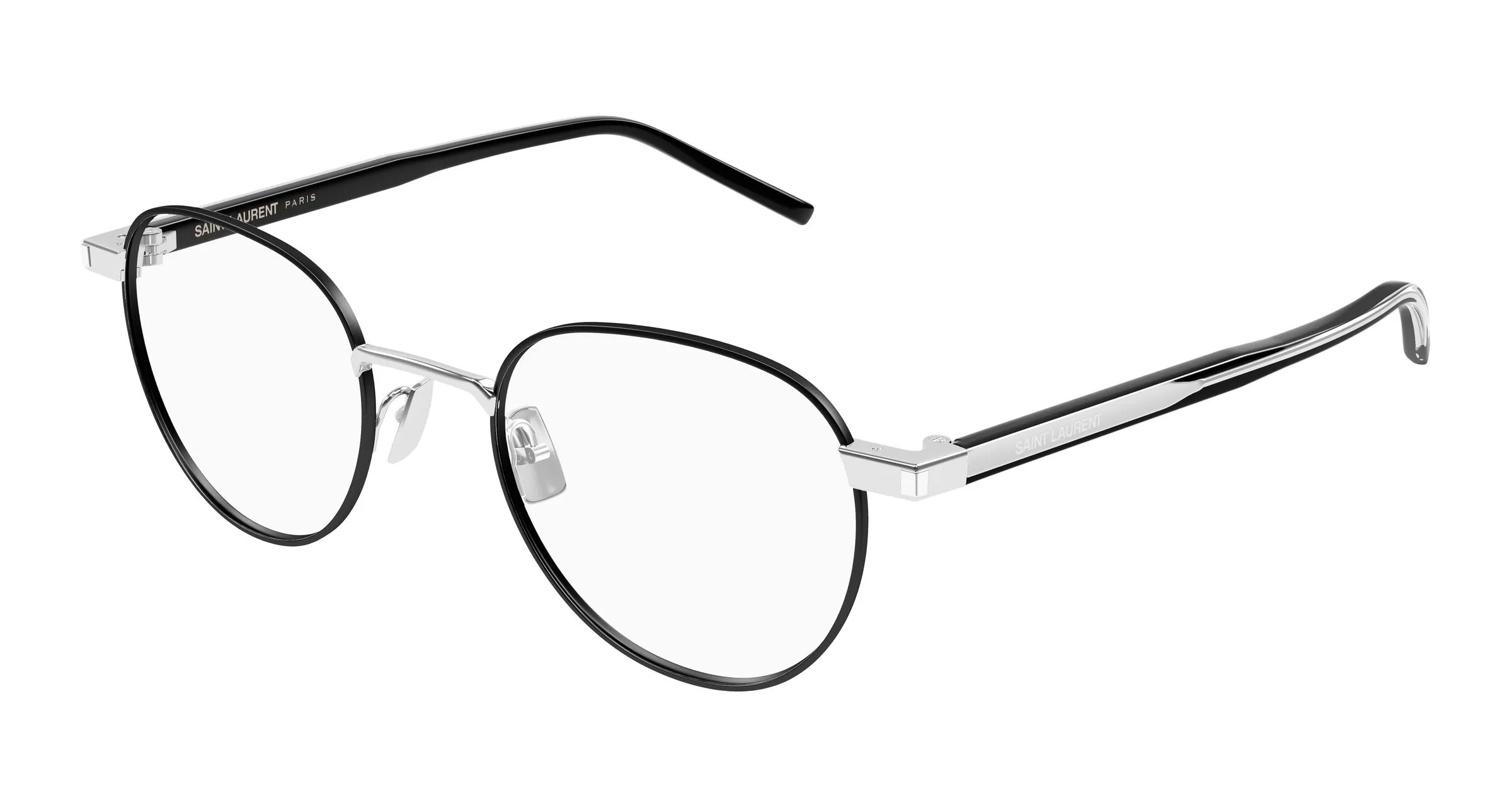 SAINT LAURENT SL 781 003 Montature da vista Metallo Argento Trasparente Rotonda - immagine 1