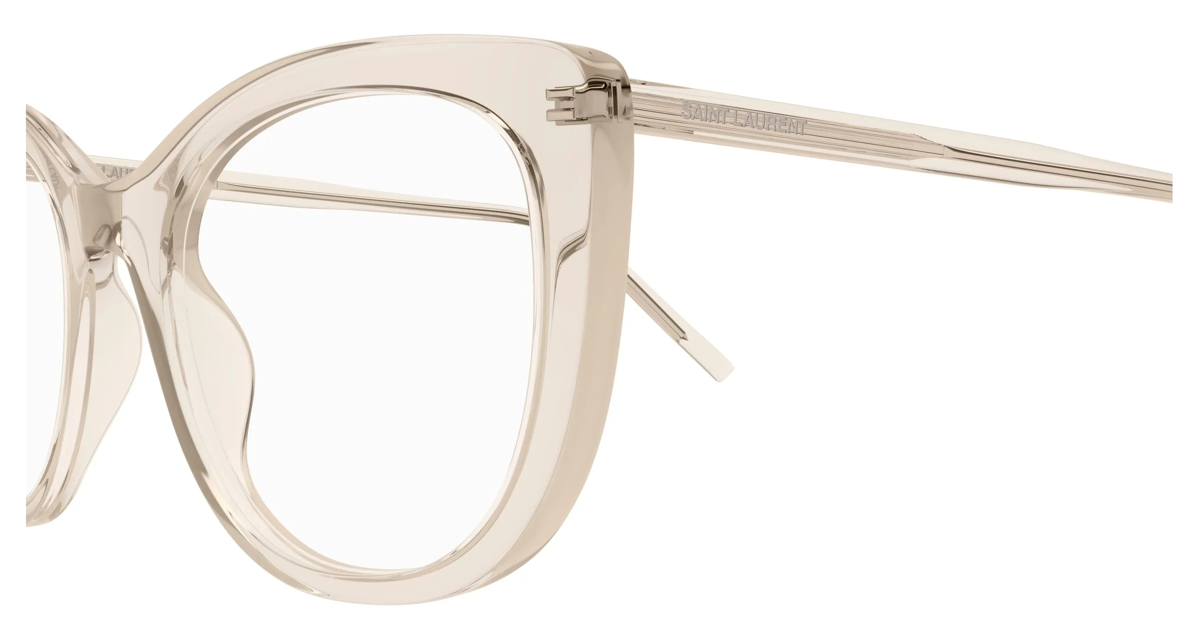 SAINT LAURENT SL 778 004 Montature da vista Acetato Beige Trasparente Cat Eye ["Antiriflesso"] - immagine 3