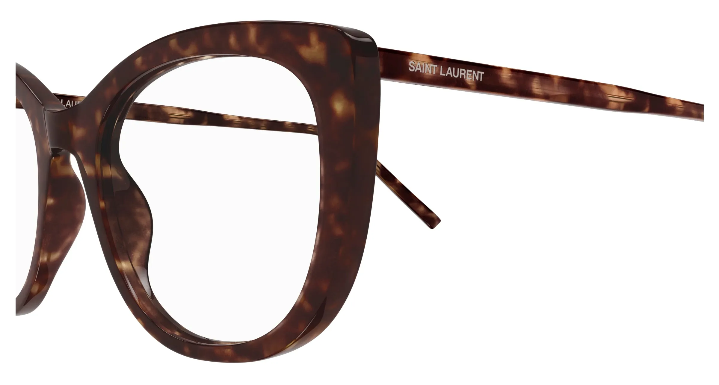 SAINT LAURENT SL 778 002 Montature da vista Acetato Havana Trasparente Cat Eye ["Antiriflesso"] - immagine 3
