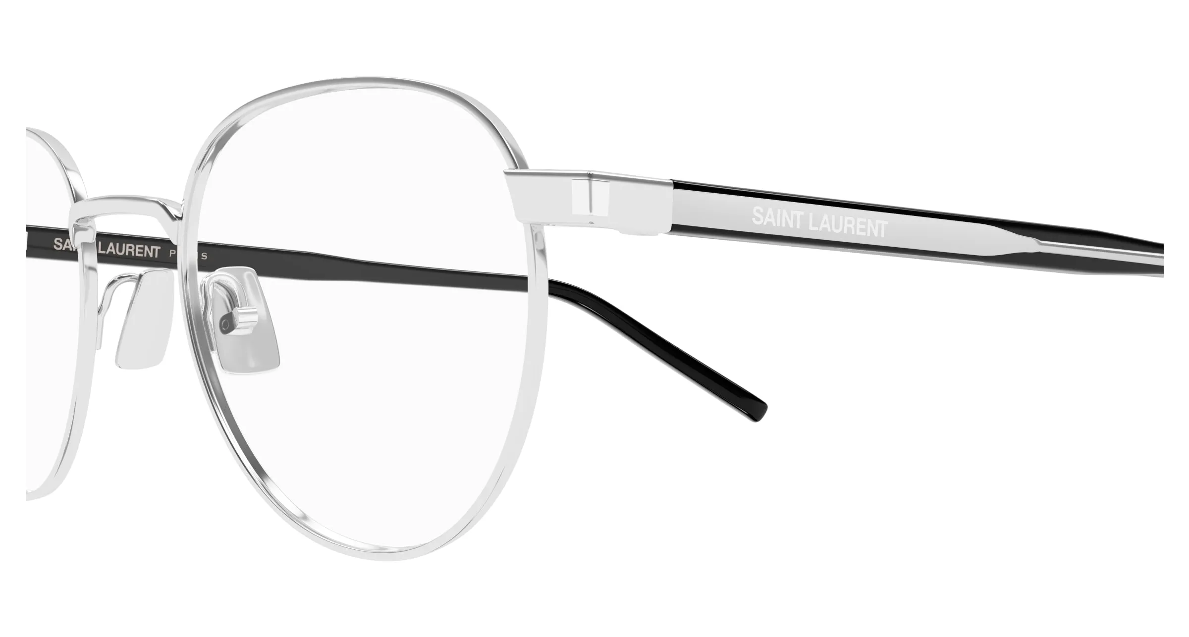 SAINT LAURENT SL 781 001 Montature da vista Metallo Argento Trasparente Rotonda - immagine 3