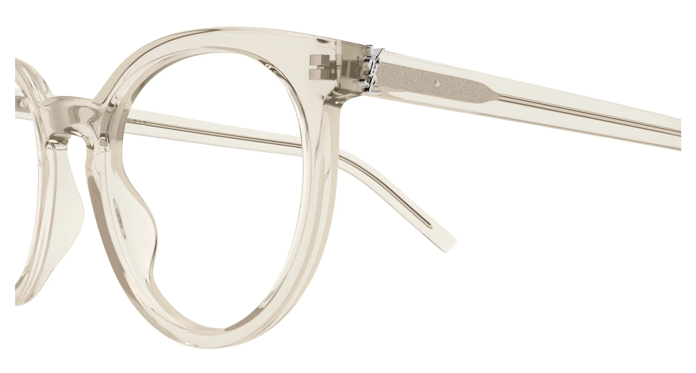 SAINT LAURENT SL M147 004 Montature da vista Acetato Beige Trasparente Cat Eye ["Antiriflesso"] - immagine 3