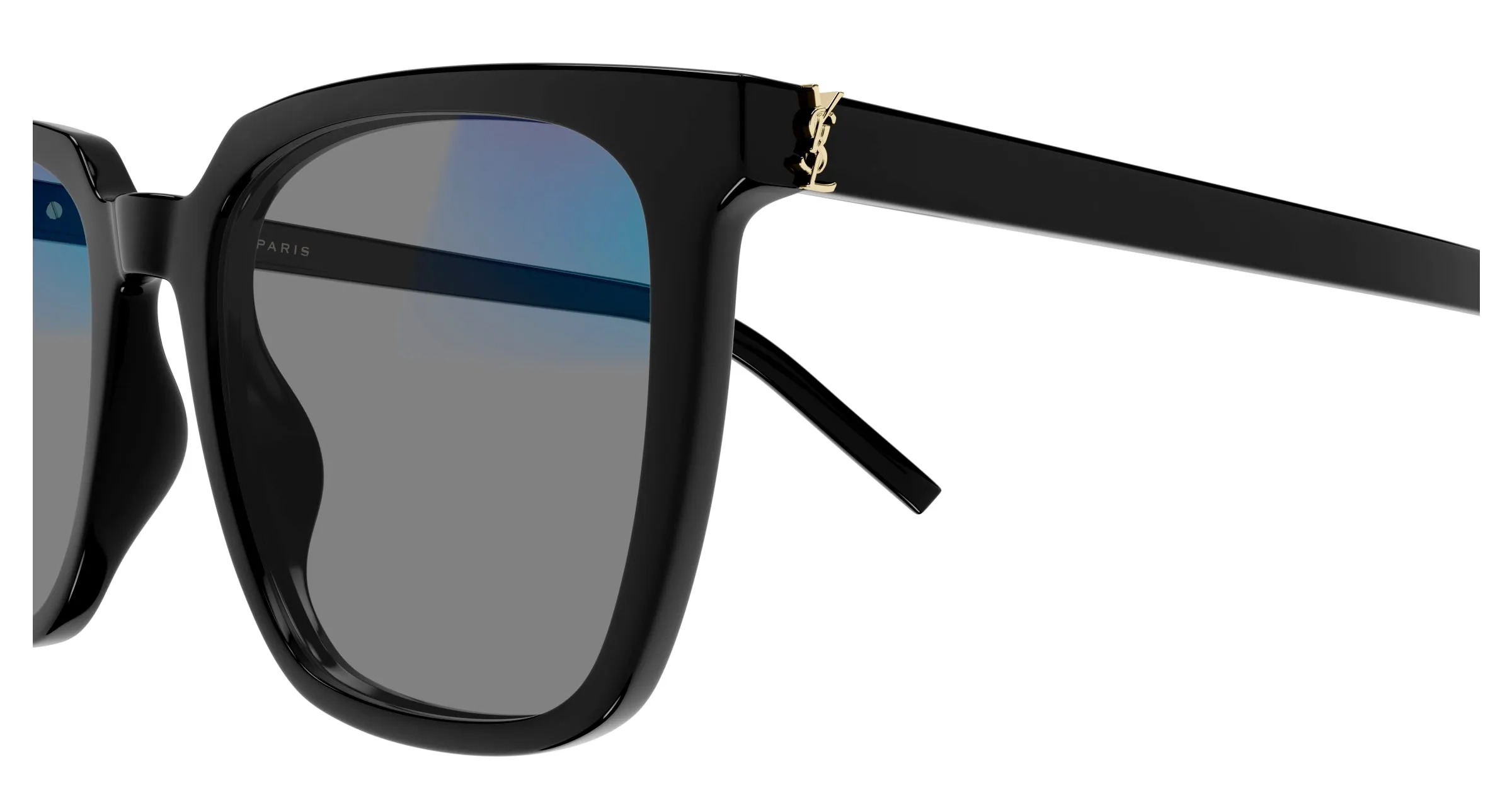 SAINT LAURENT SL M146 004 Occhiali da sole Acetato Nero Trasparente Squadrata Fotocromatico - immagine 3