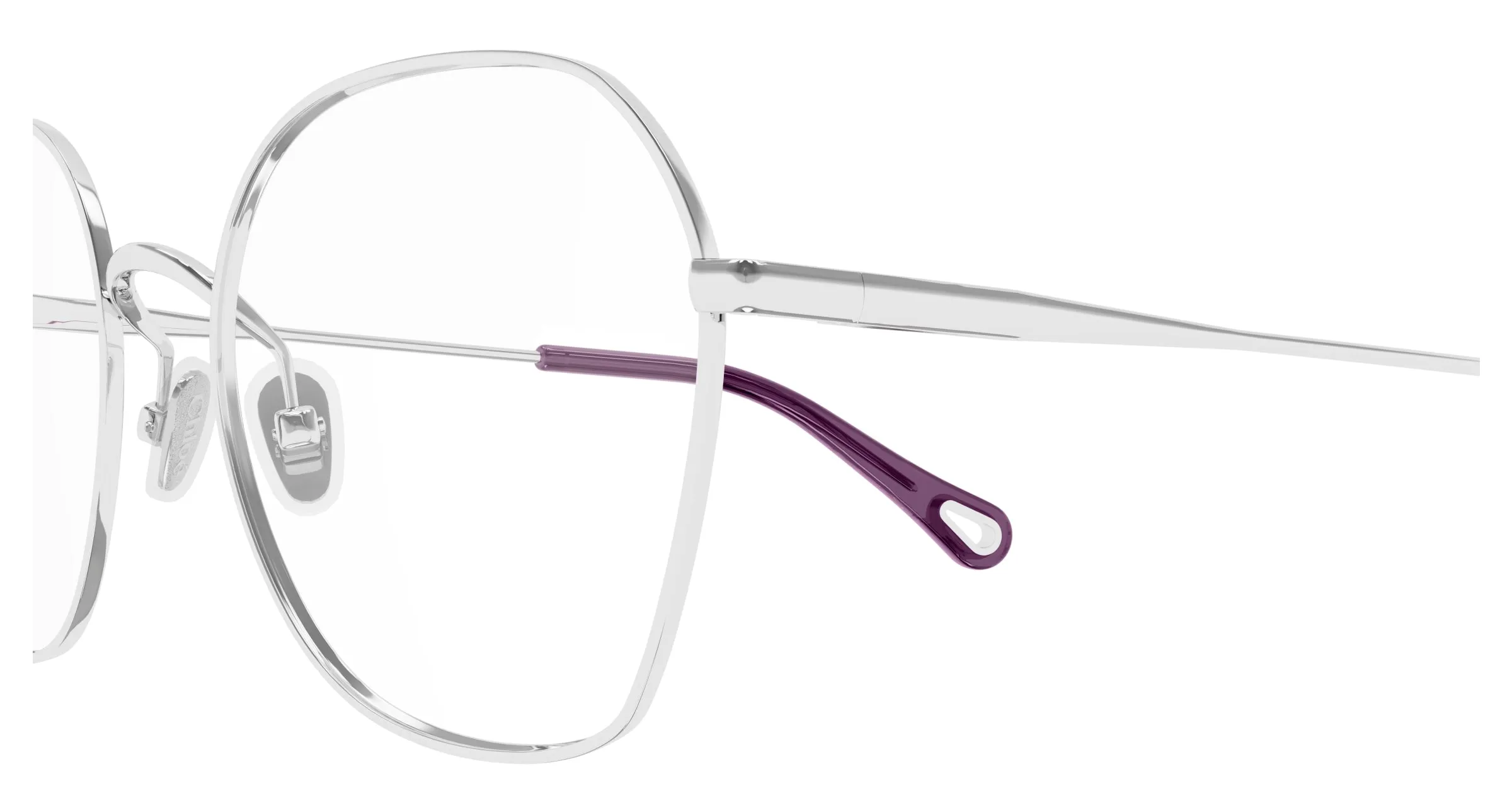 Chloé CH0320O 003 Montature da vista Metallo Argento Trasparente Squadrata - immagine 3