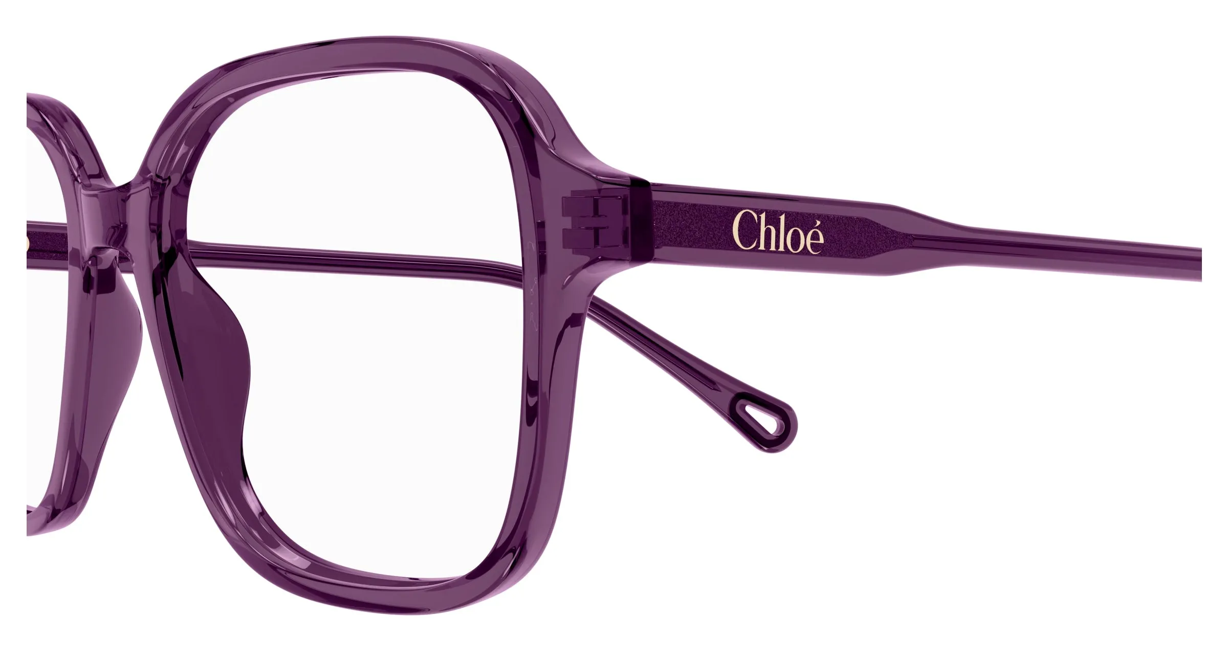 Chloé CH0313O 004 Montature da vista Acetato Bordeaux Trasparente Squadrata - immagine 3