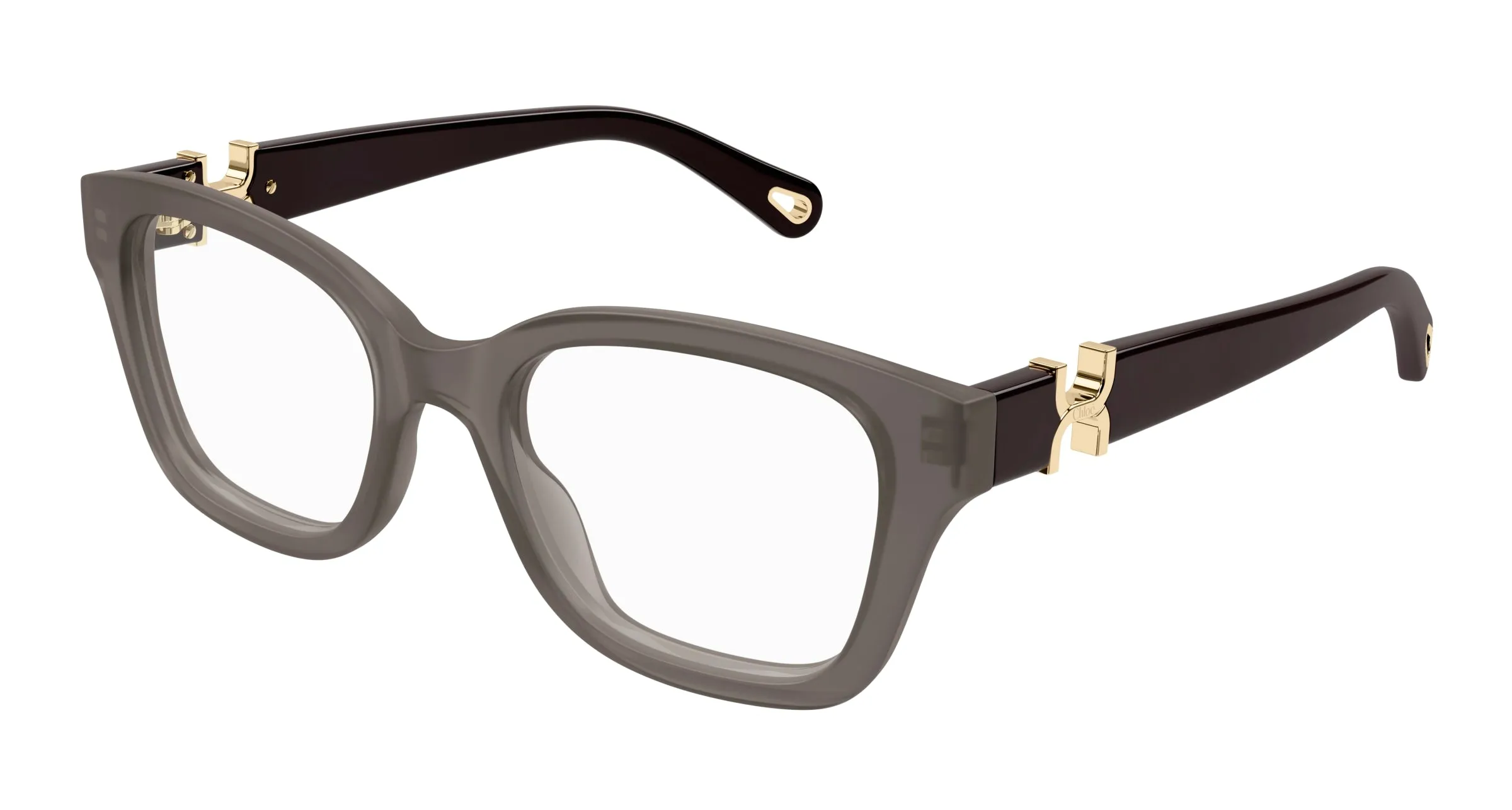 Chloé CH0305O 007 Montature da vista Acetato Grigio Trasparente Squadrata - immagine 1