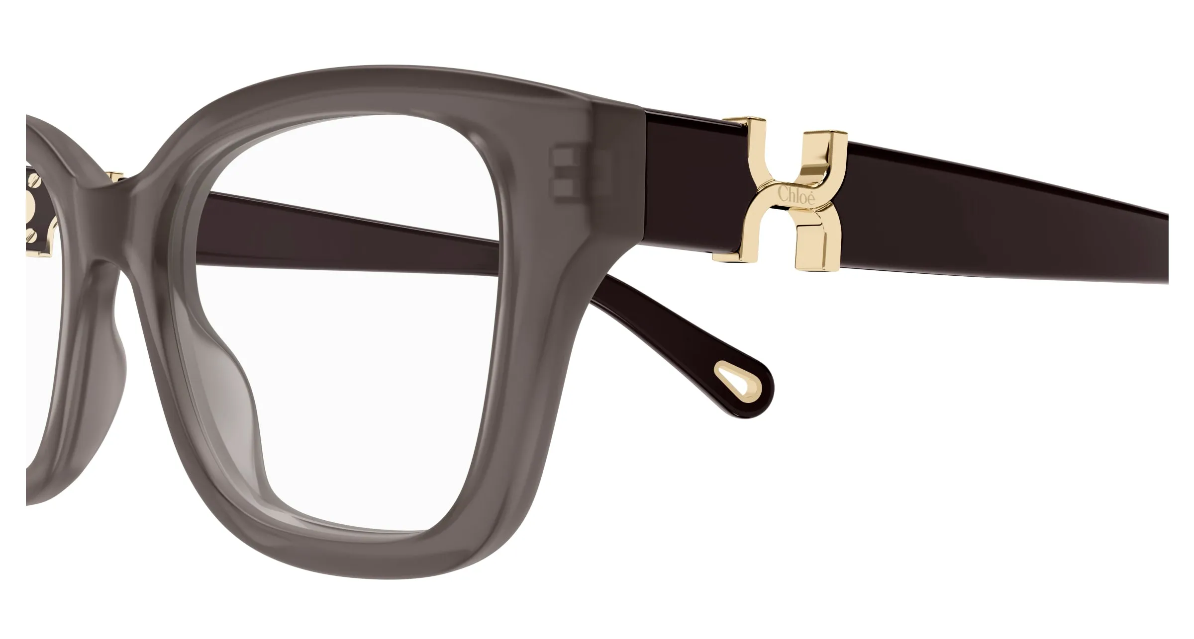 Chloé CH0305O 007 Montature da vista Acetato Grigio Trasparente Squadrata - immagine 3