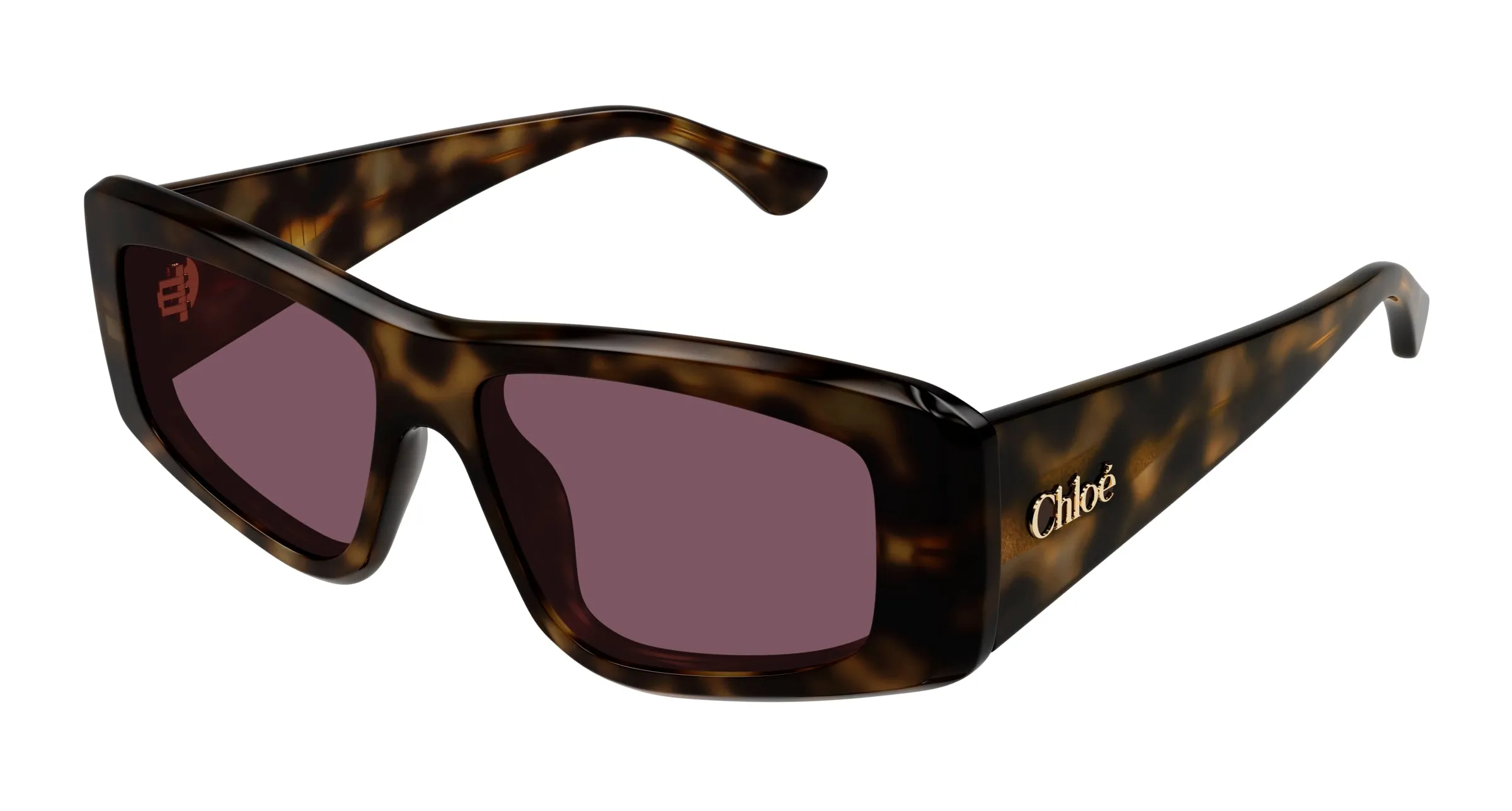 Chloé CH0299S 002 Occhiali da sole Acetato Havana Viola Squadrata - immagine 1