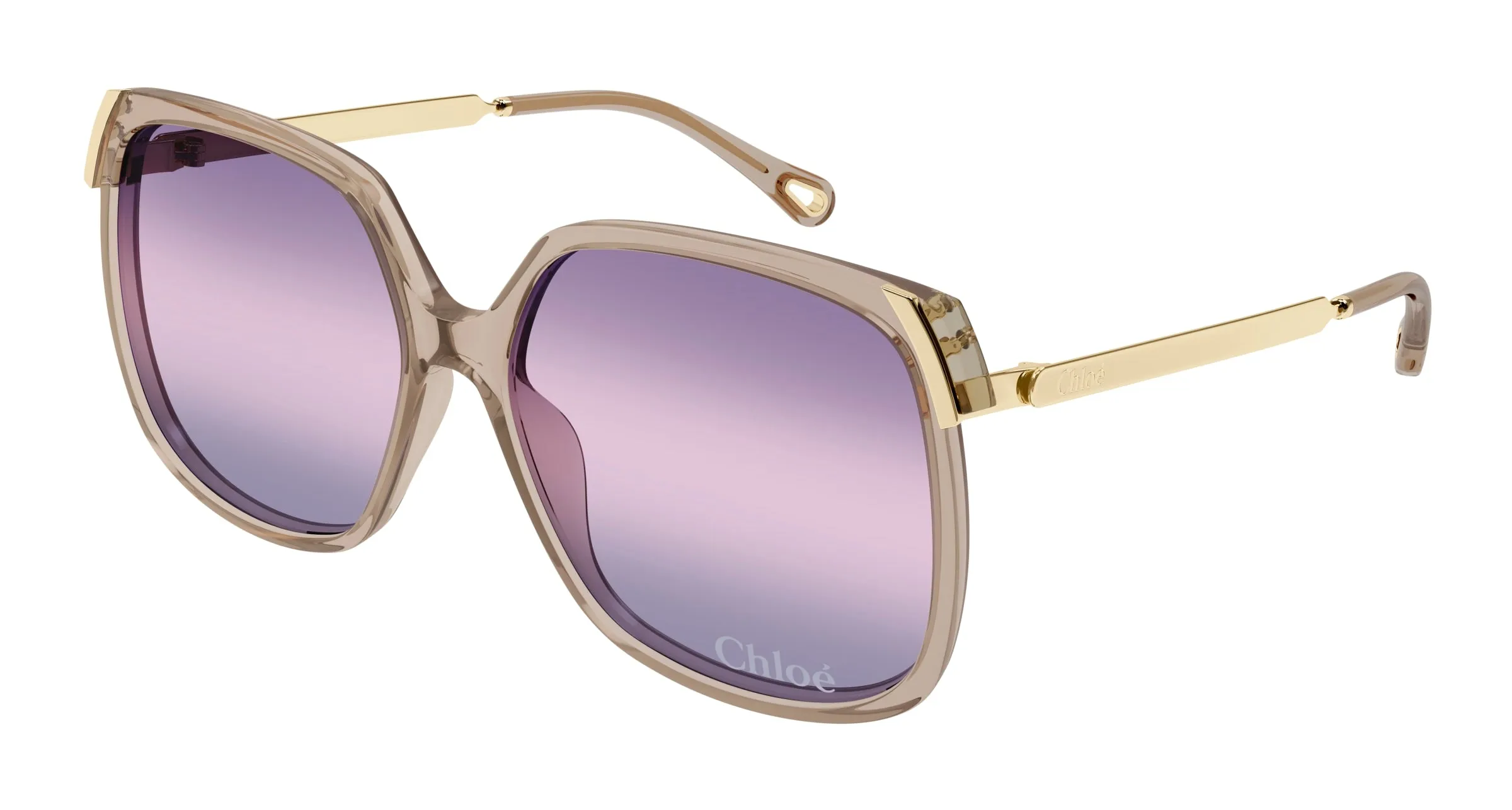 Chloé CH0286S 004 Occhiali da sole Acetato Marrone Viola Squadrata - immagine 1