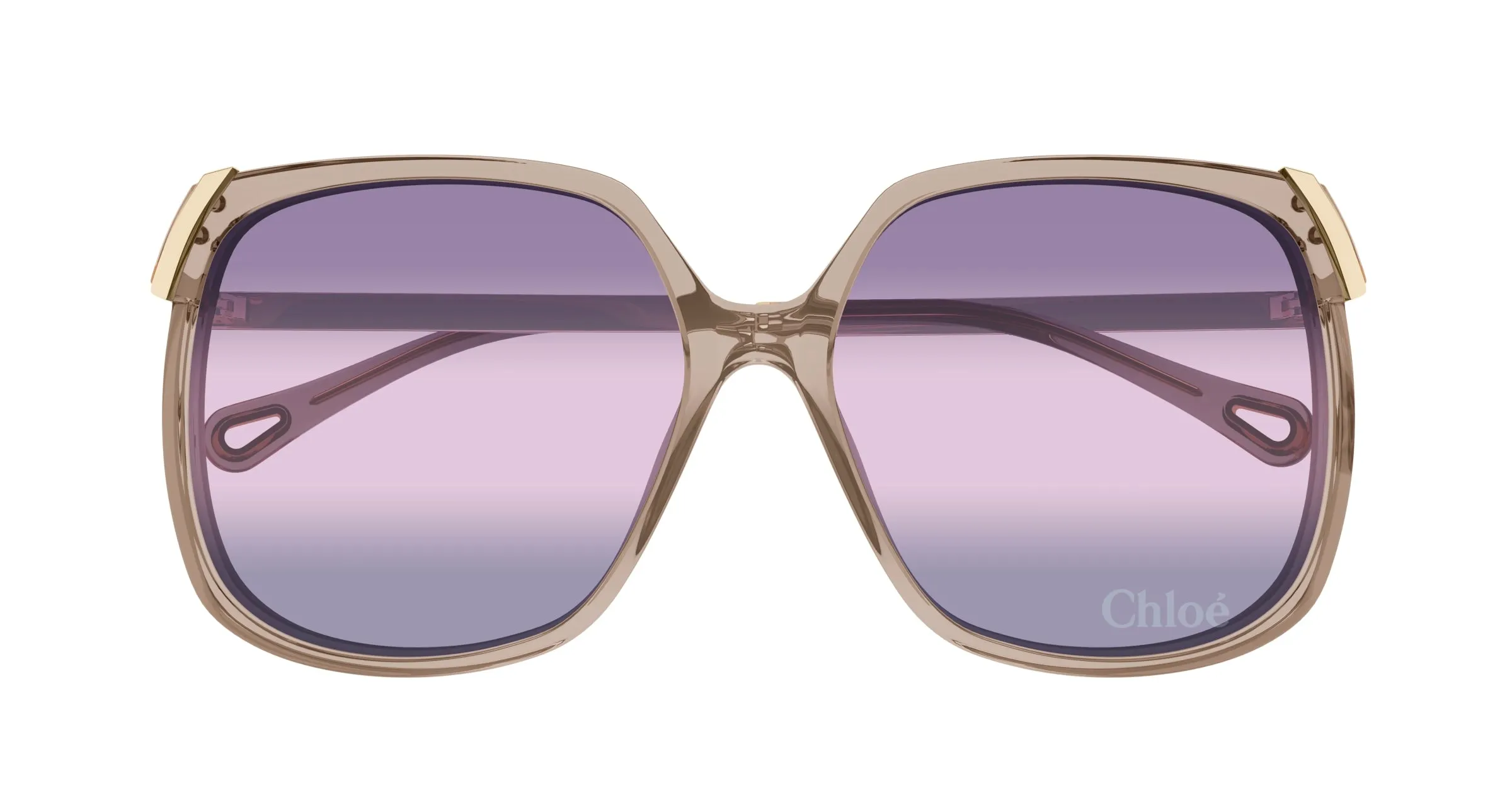 Chloé CH0286S 004 Occhiali da sole Acetato Marrone Viola Squadrata - immagine 2