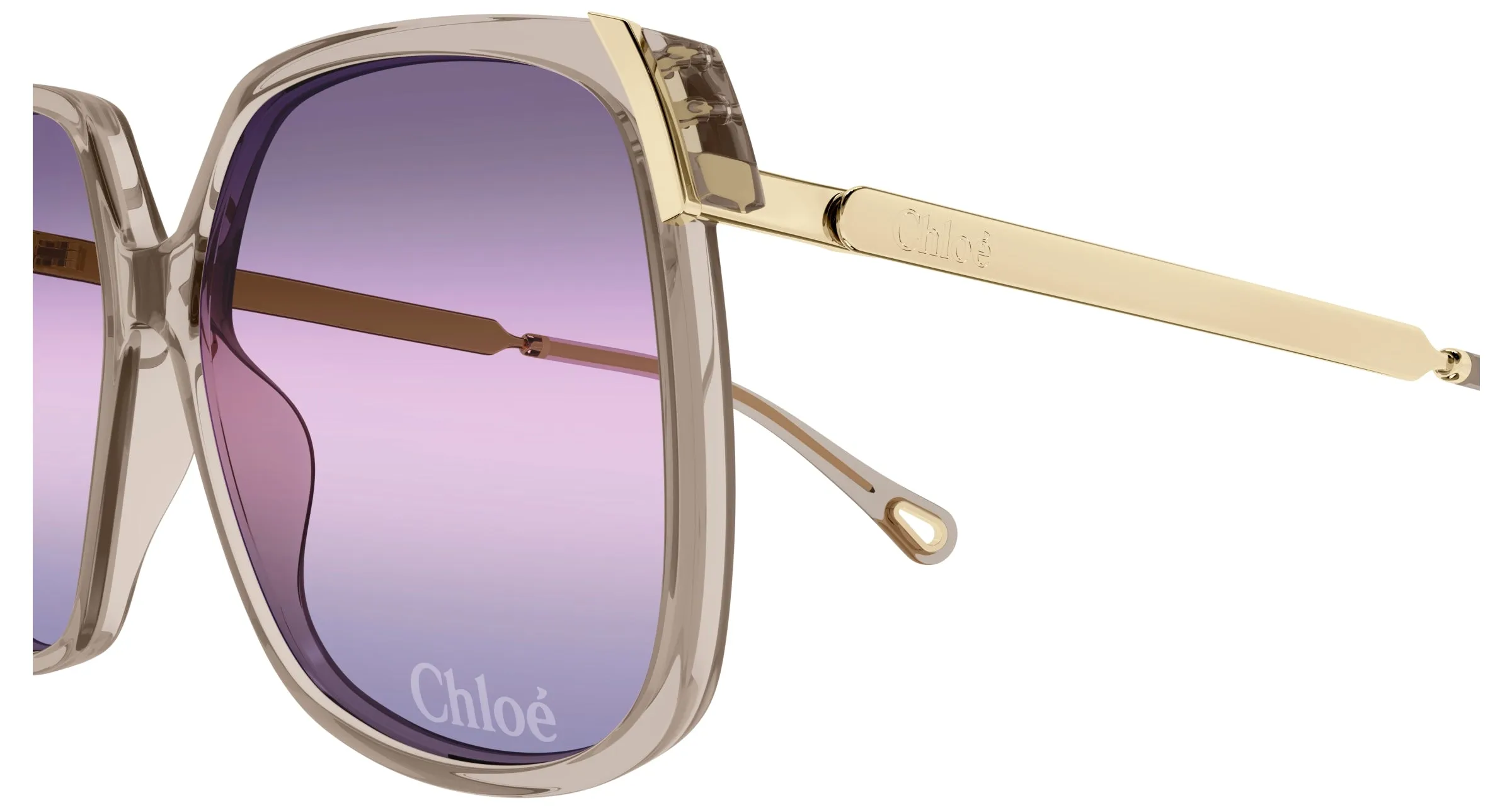 Chloé CH0286S 004 Occhiali da sole Acetato Marrone Viola Squadrata - immagine 3