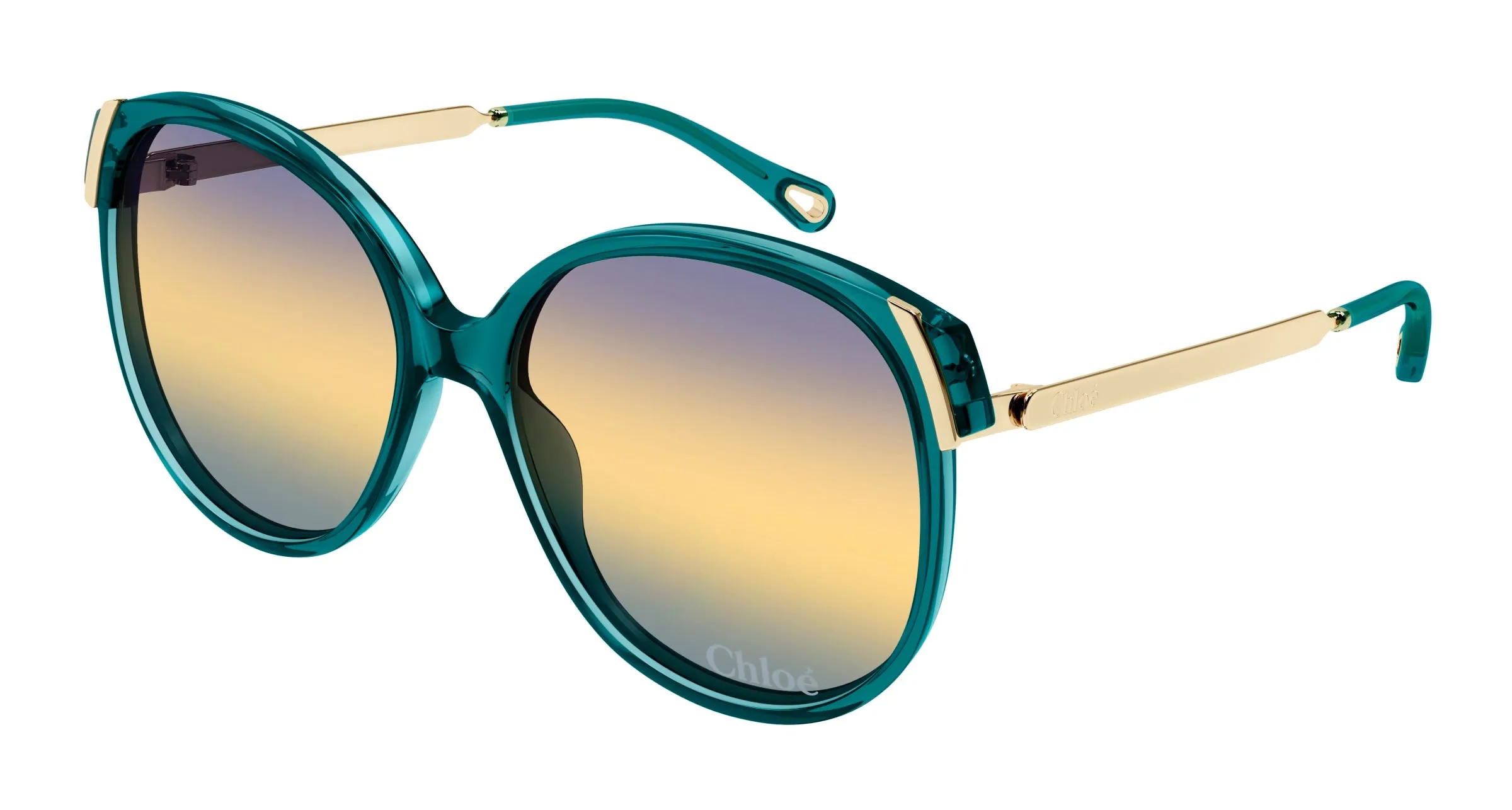 Chloé CH0285S 005 Occhiali da sole Acetato Verde Blu Squadrata - immagine 1