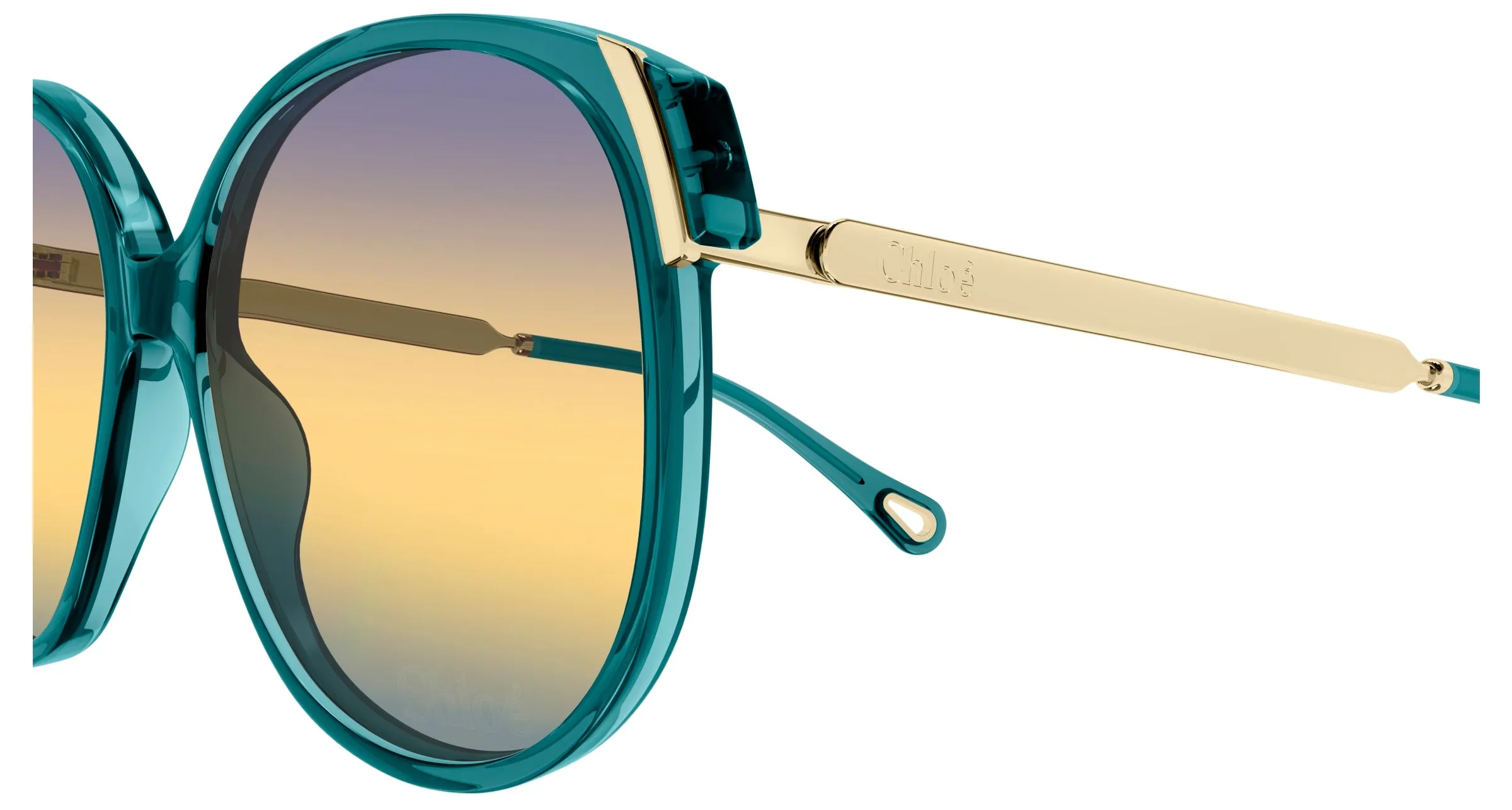 Chloé CH0285S 005 Occhiali da sole Acetato Verde Blu Squadrata - immagine 3