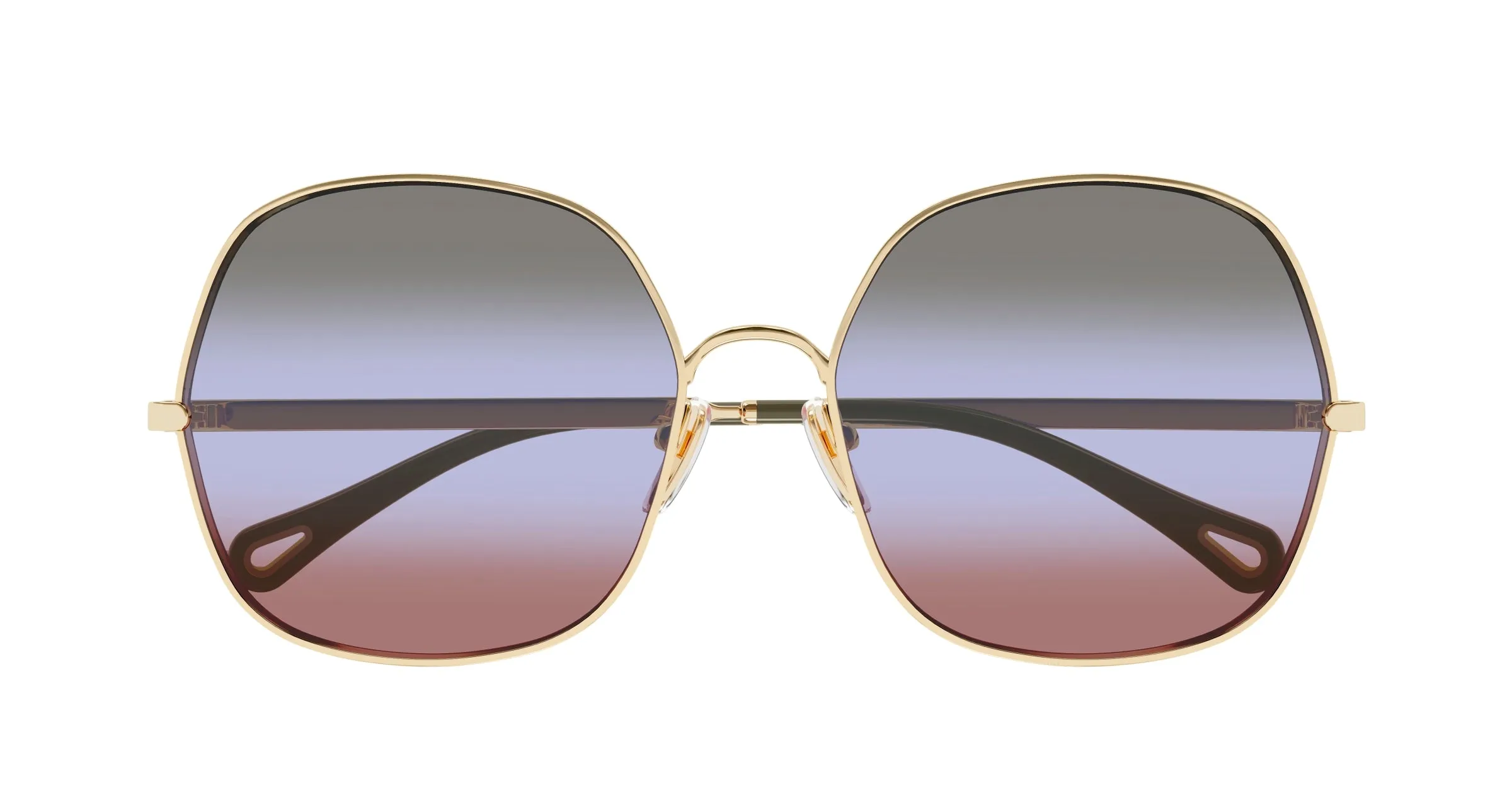 Chloé CH0282S 004 Occhiali da sole Metallo Oro Verde Squadrata - immagine 2