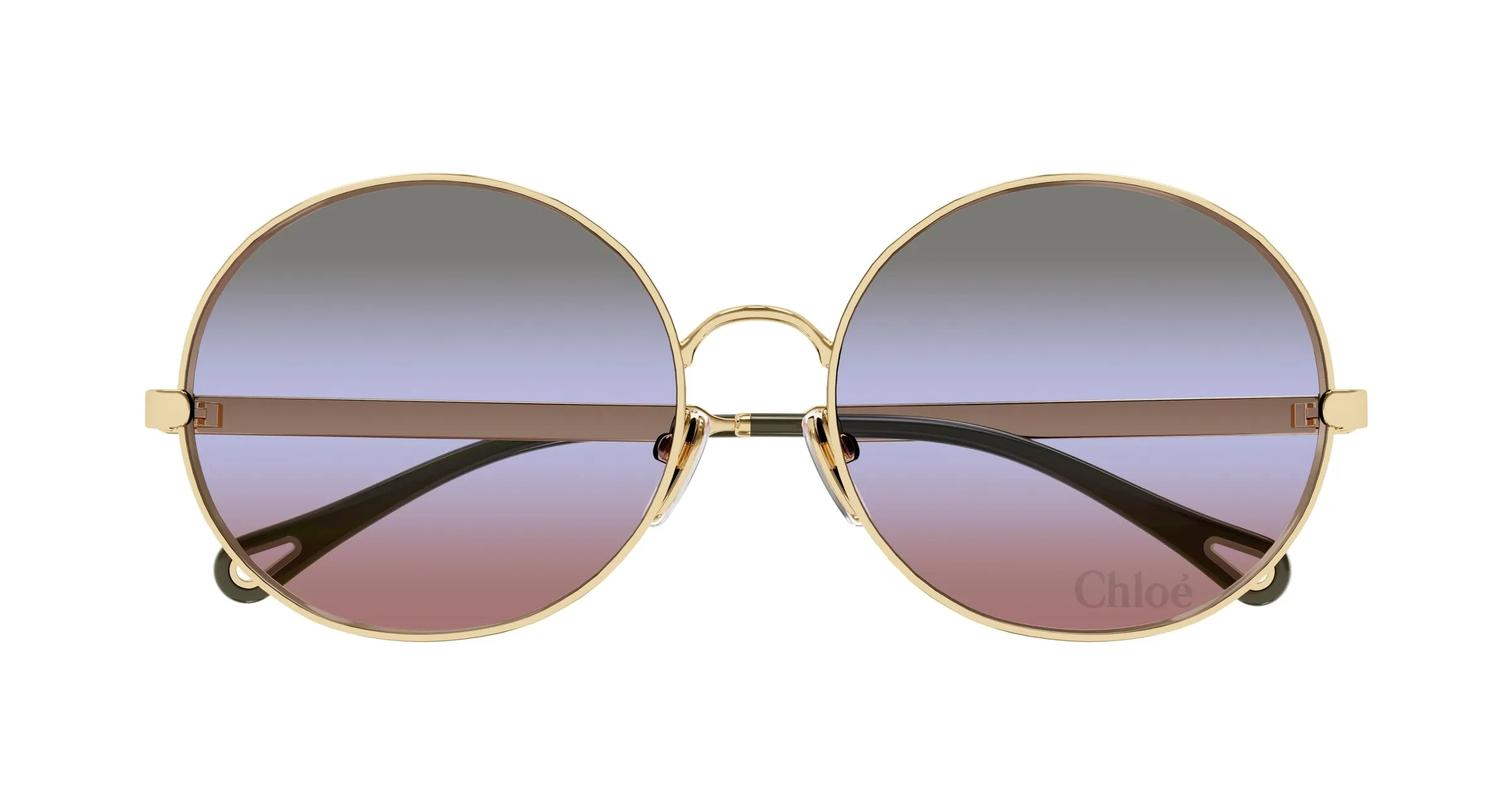 Chloé CH0281S 004 Occhiali da sole Metallo Oro Verde Rotonda - immagine 2