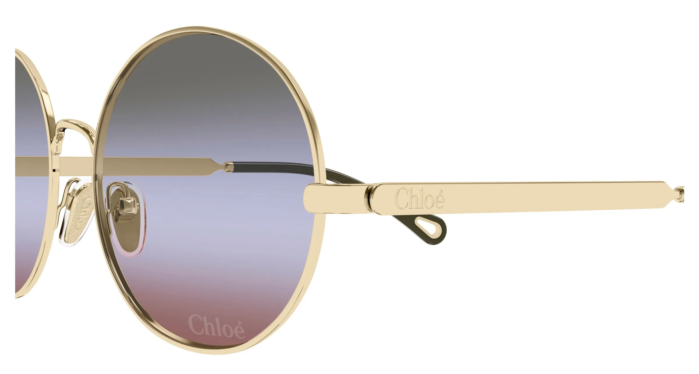 Chloé CH0281S 004 Occhiali da sole Metallo Oro Verde Rotonda - immagine 3
