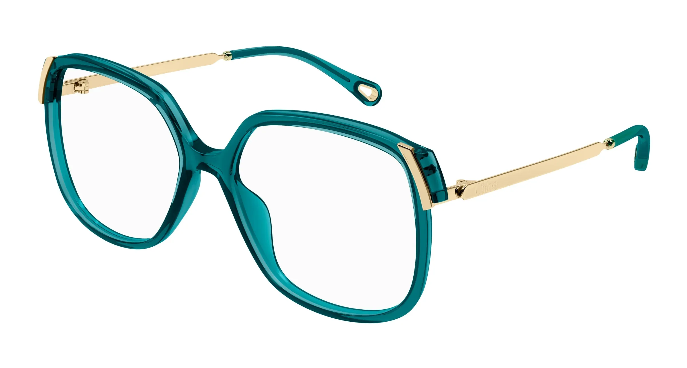 Chloé CH0287O 005 Montature da vista Acetato Verde Trasparente Squadrata - immagine 1