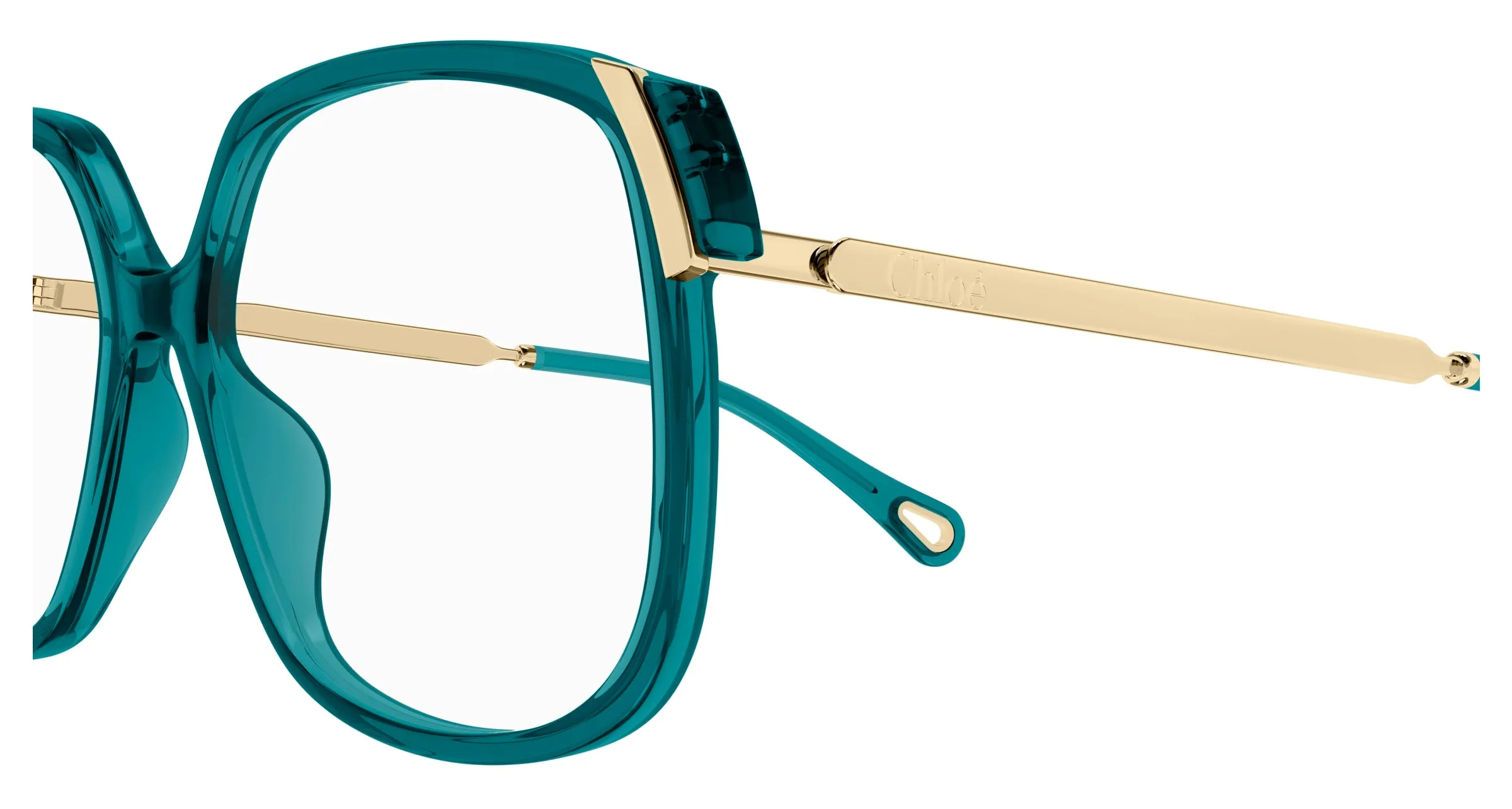 Chloé CH0287O 005 Montature da vista Acetato Verde Trasparente Squadrata - immagine 3